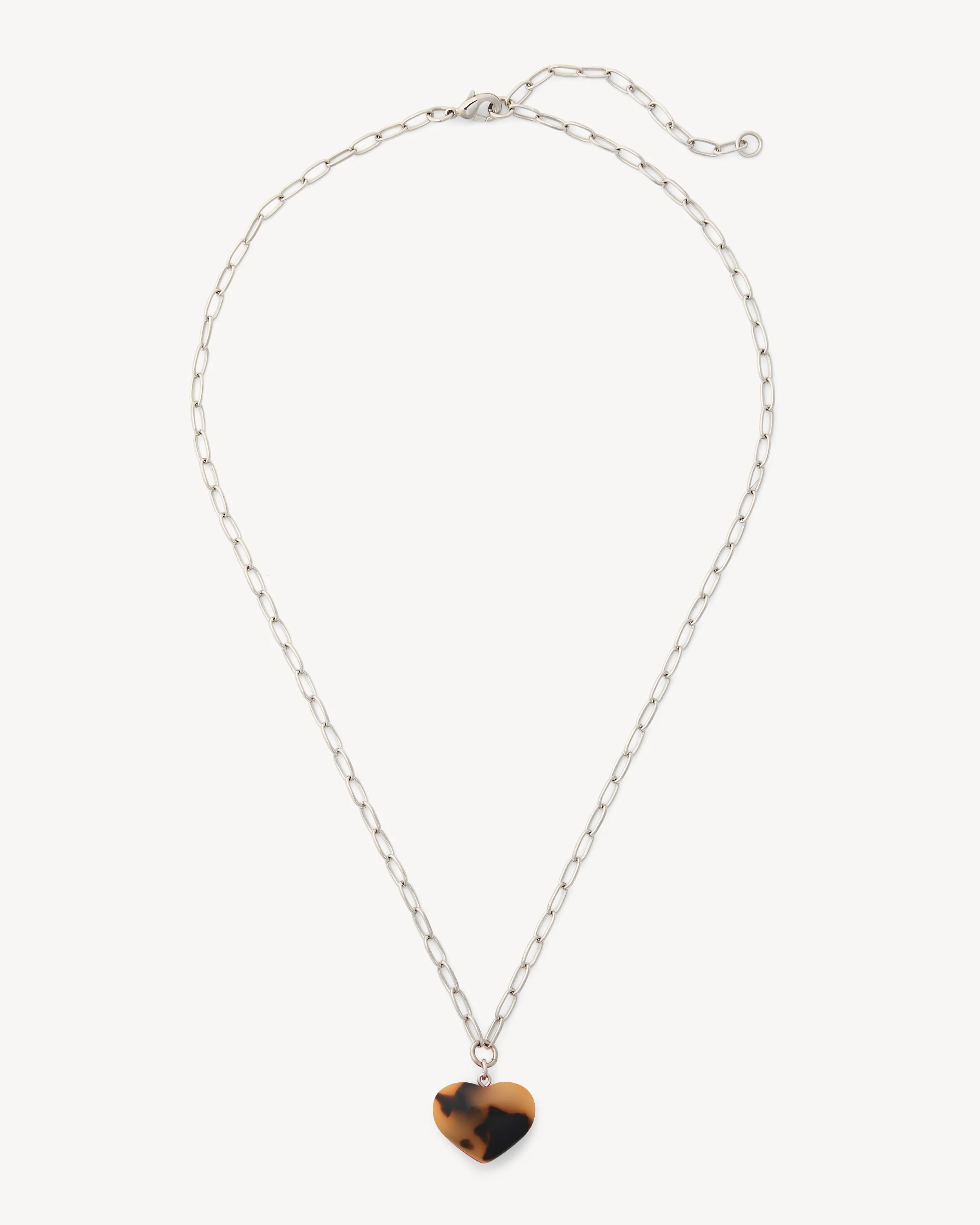 Mini Heart Pendant Necklace in Classic Tortoise - Image 3