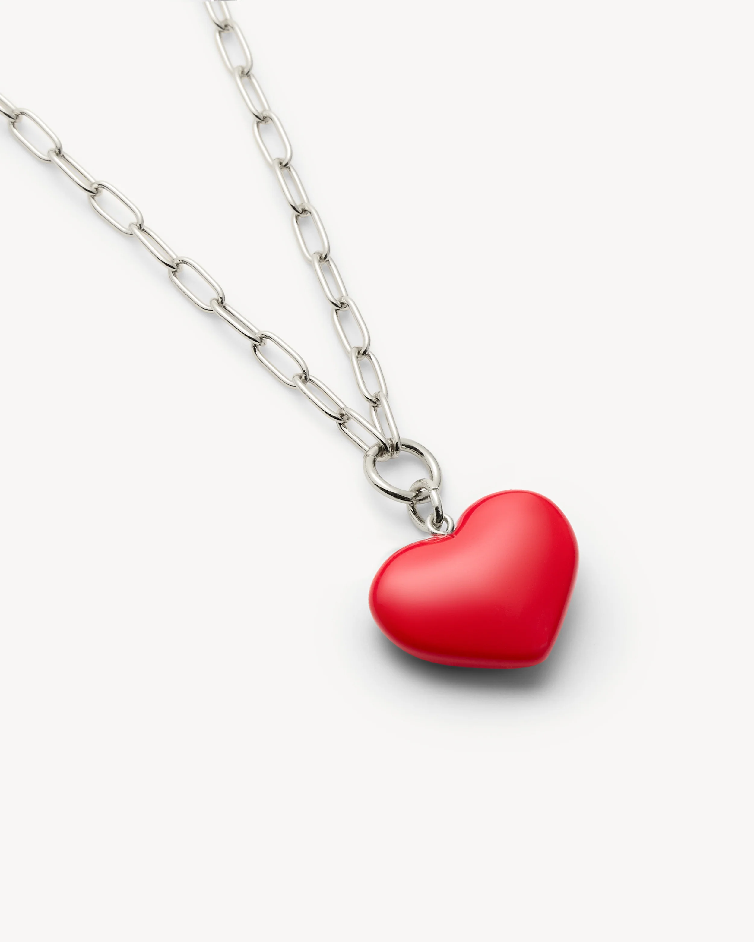 Mini Heart Pendant Necklace in Ruby - Image 4