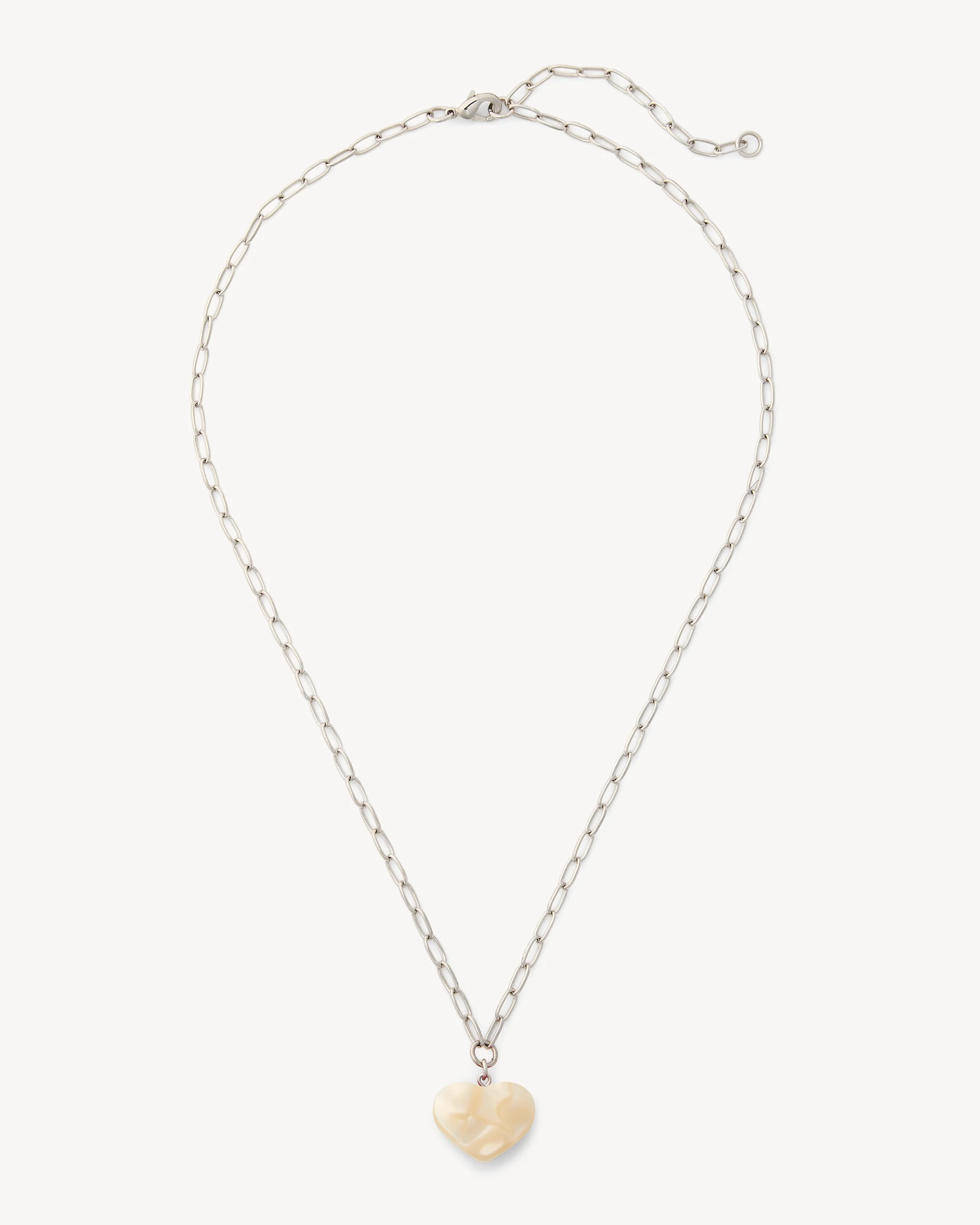 Mini Heart Pendant Necklace in White Shell - Image 3