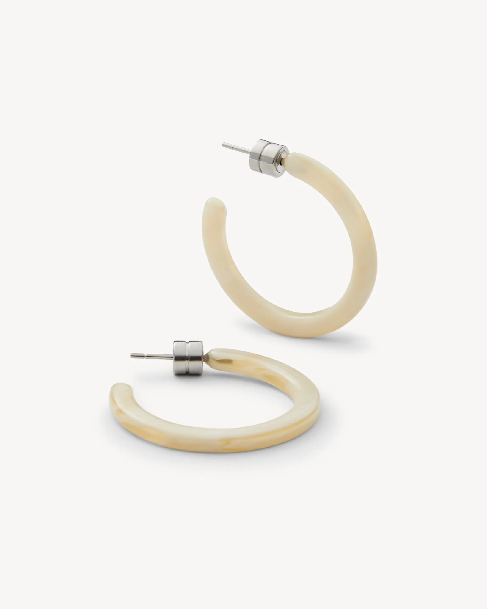 Mini Hoops in Alabaster - Image 3