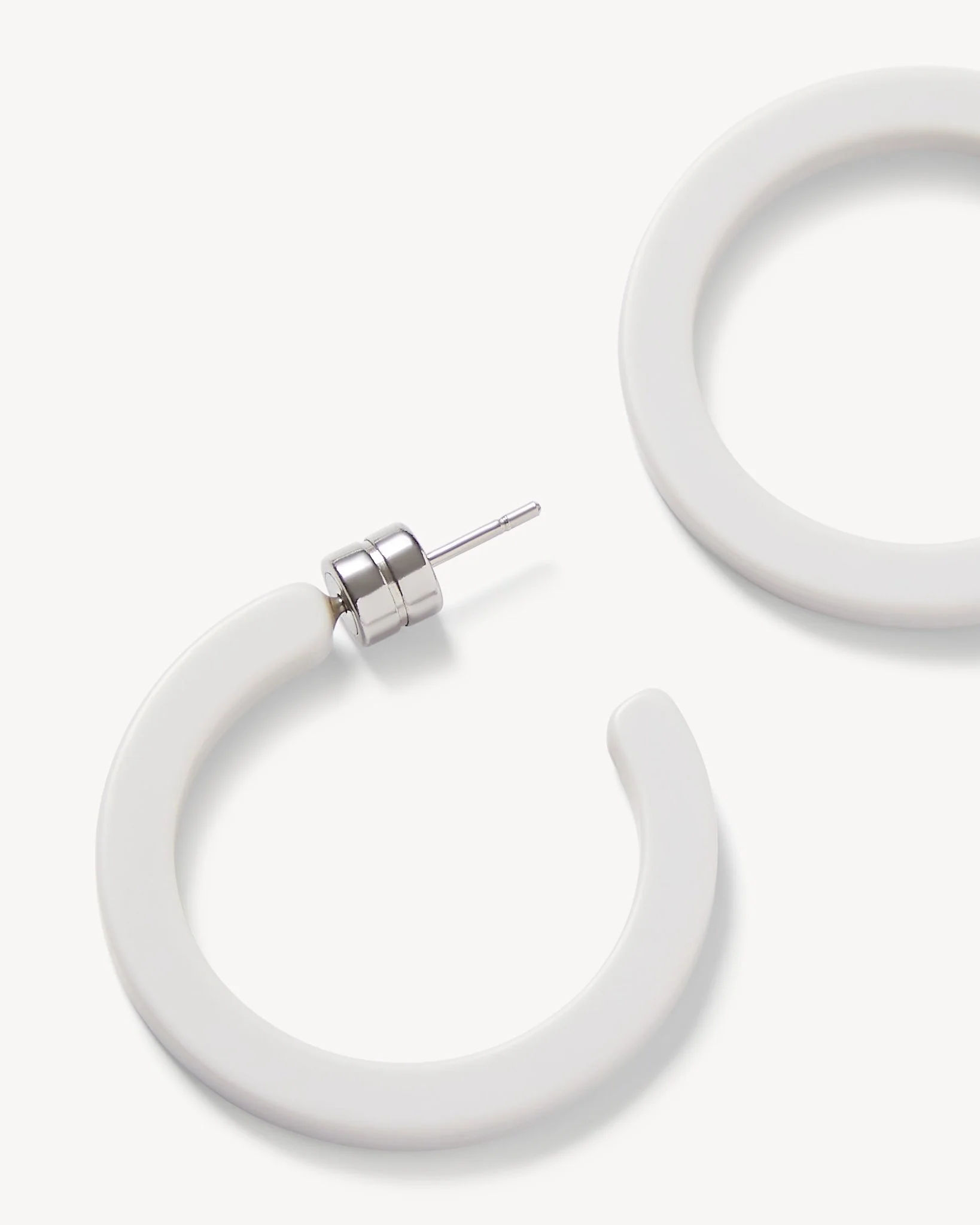 Mini Hoops in Light Grey Matte - Image 2