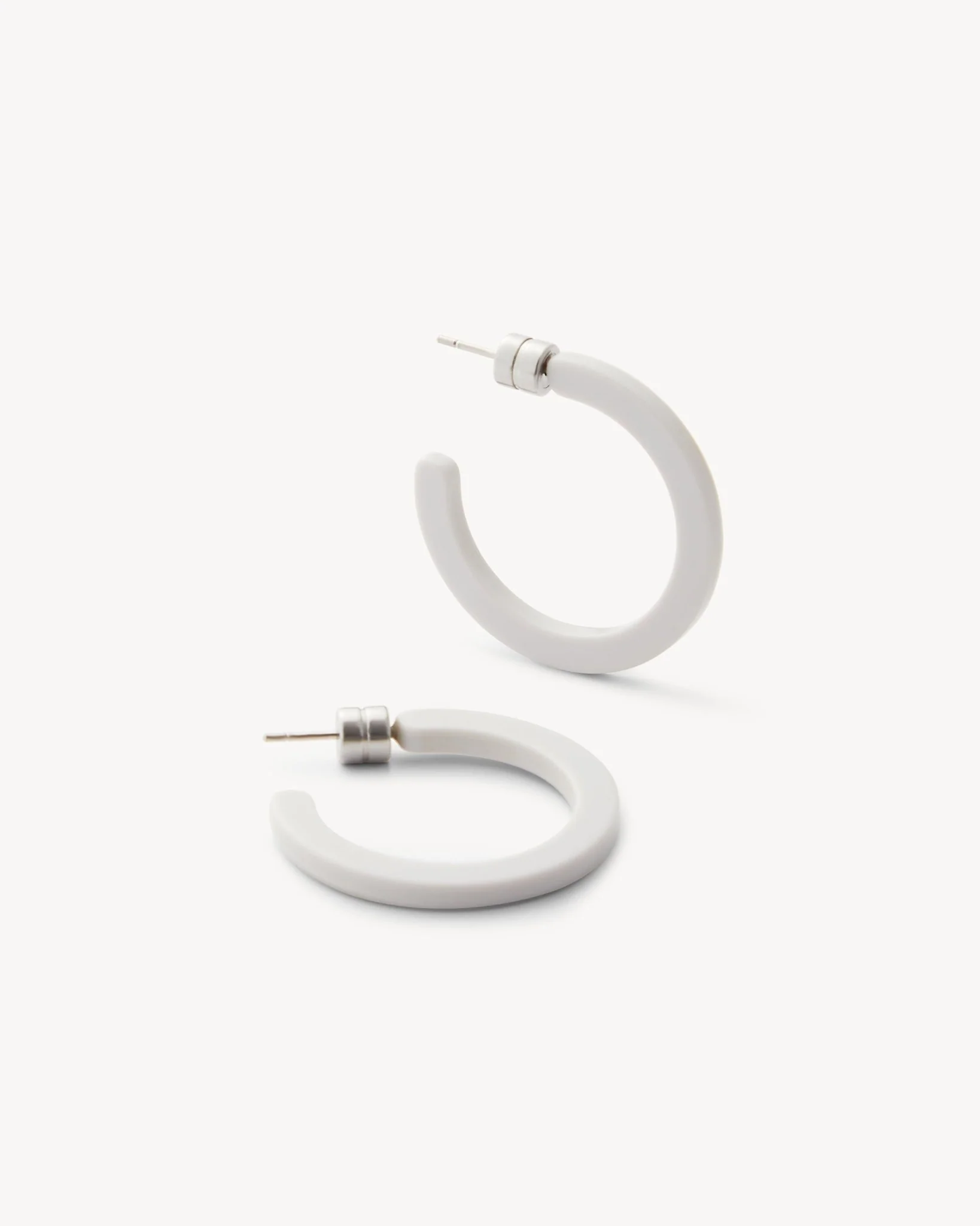 Mini Hoops in Light Grey Matte - Image 3