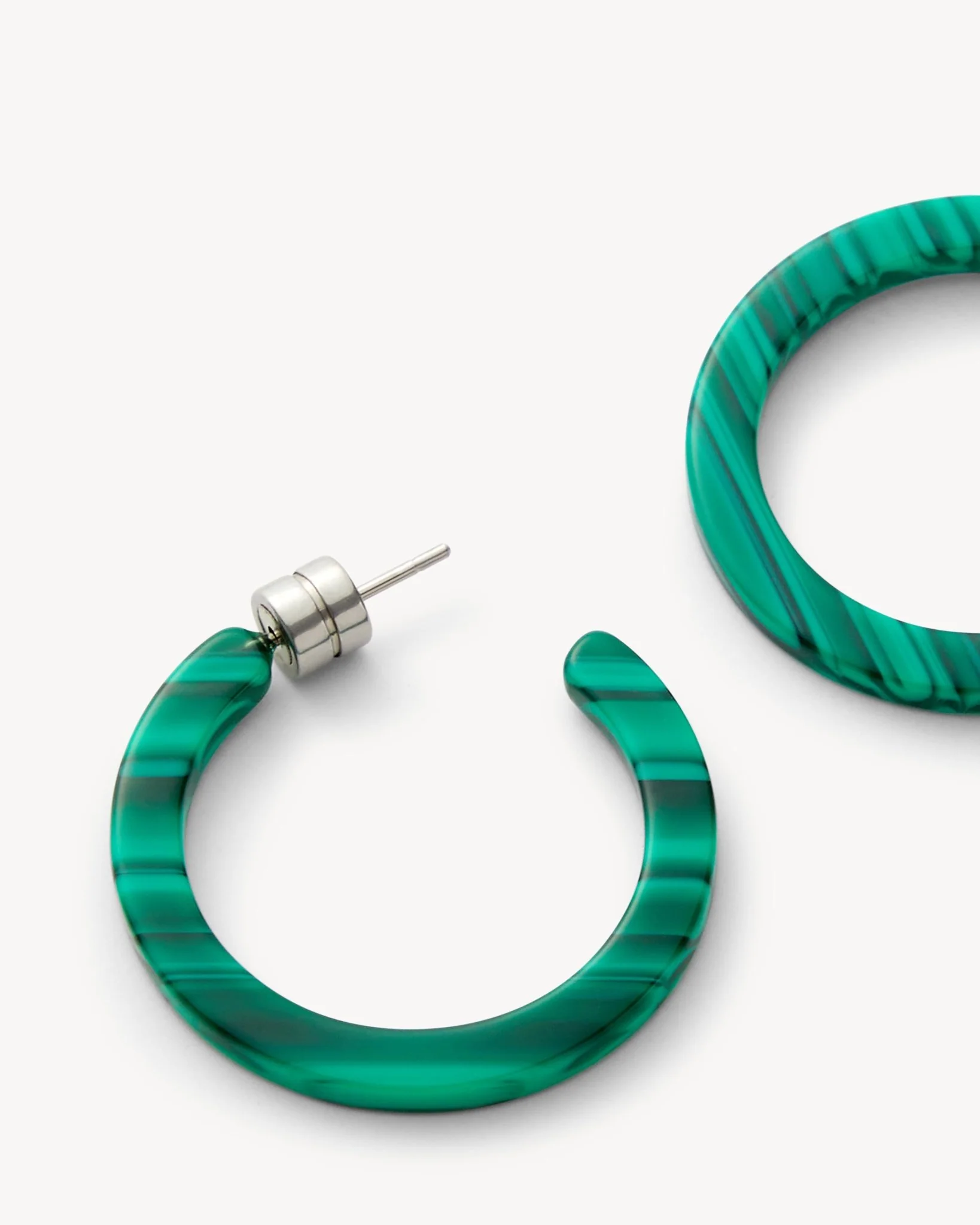 Mini Hoops in Malachite - Image 2