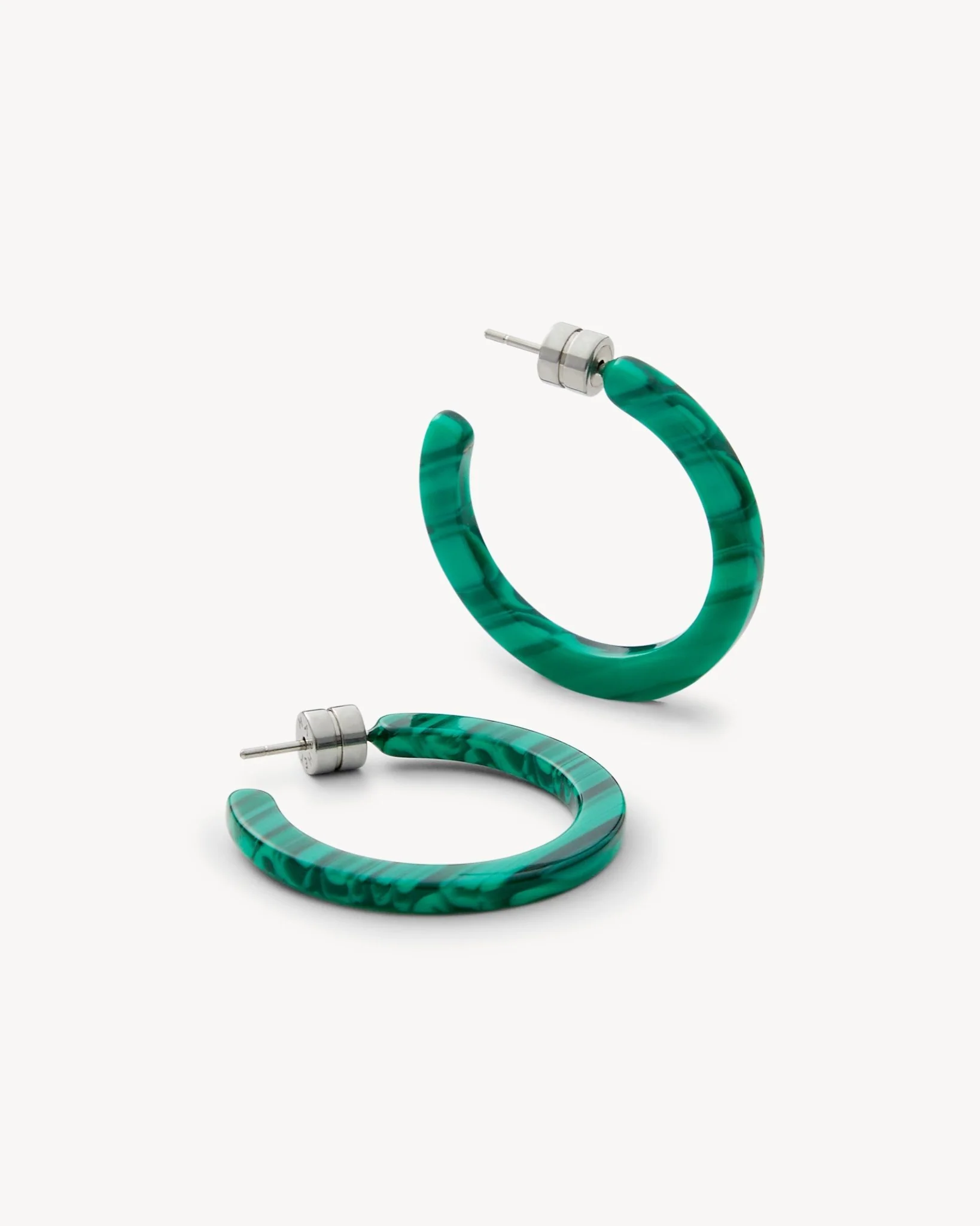 Mini Hoops in Malachite - Image 3