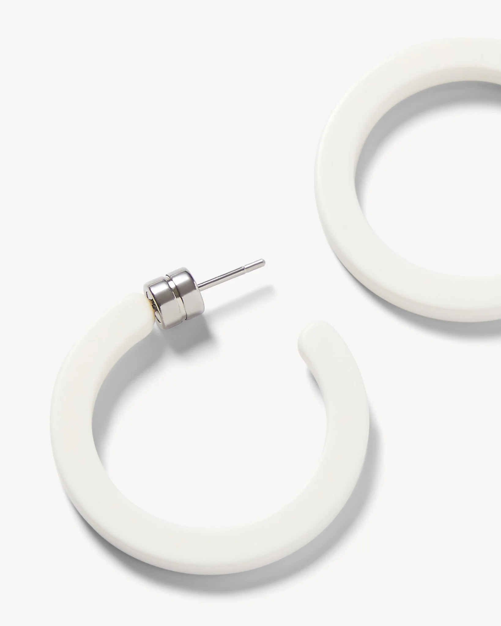 Mini Hoops in White Matte - Image 2