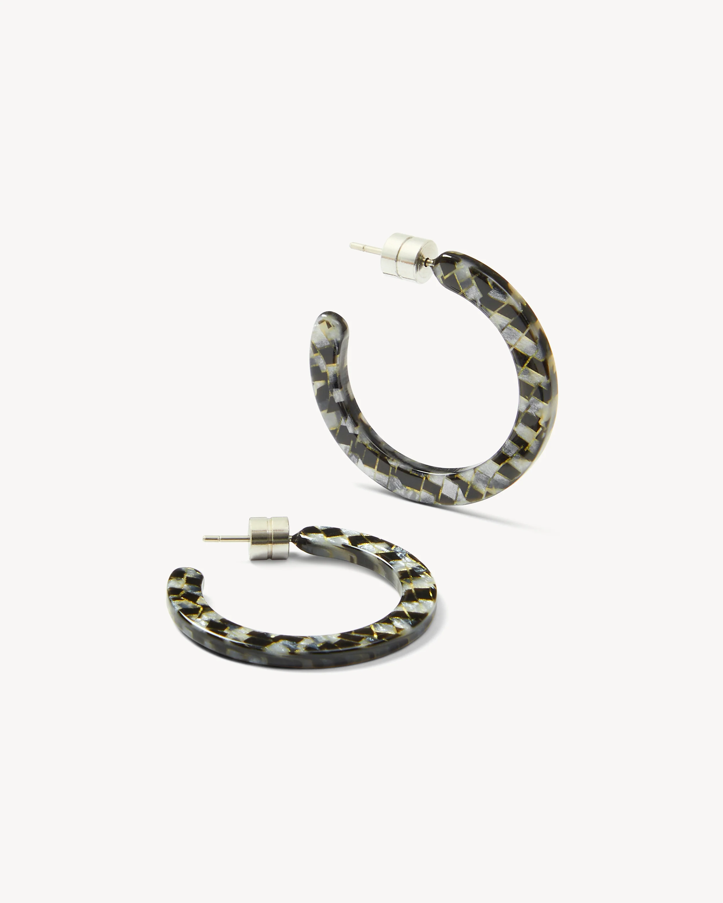 Mini Hoops in Perle Noir - Image 3
