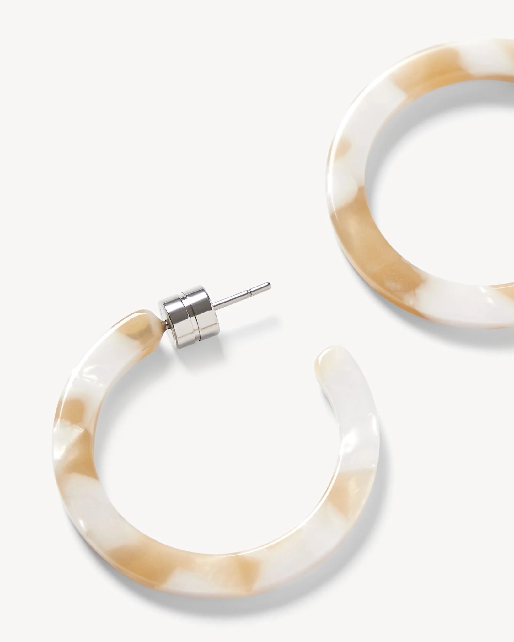 Mini Hoops in Taupe Shell - Image 2