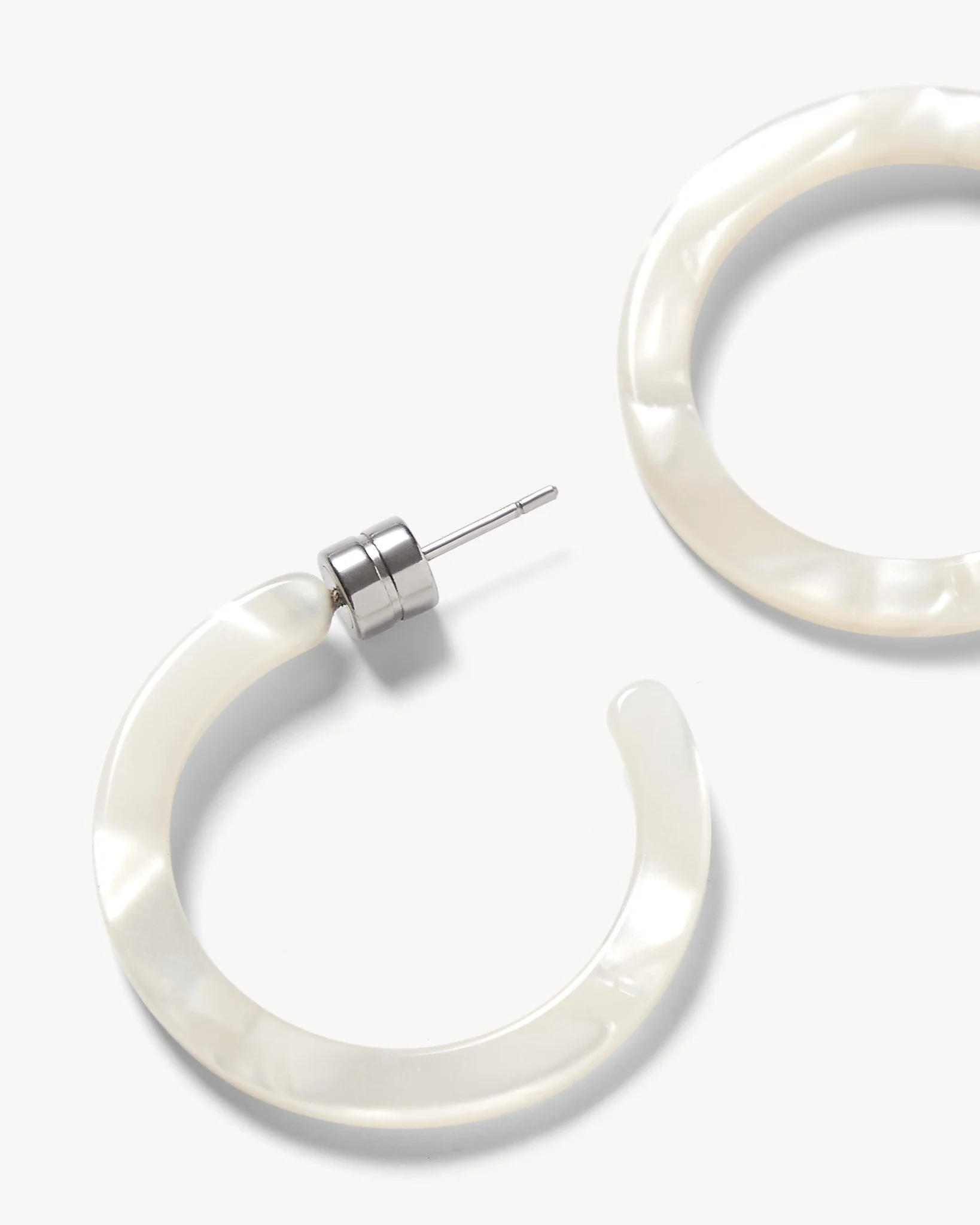 Mini Hoops in White Shell - Image 2