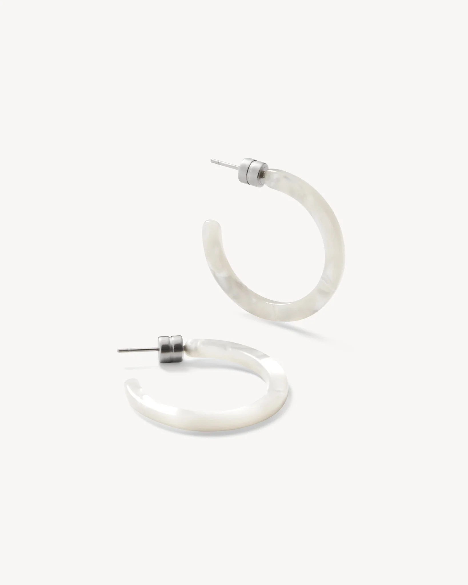 Mini Hoops in White Shell - Image 3
