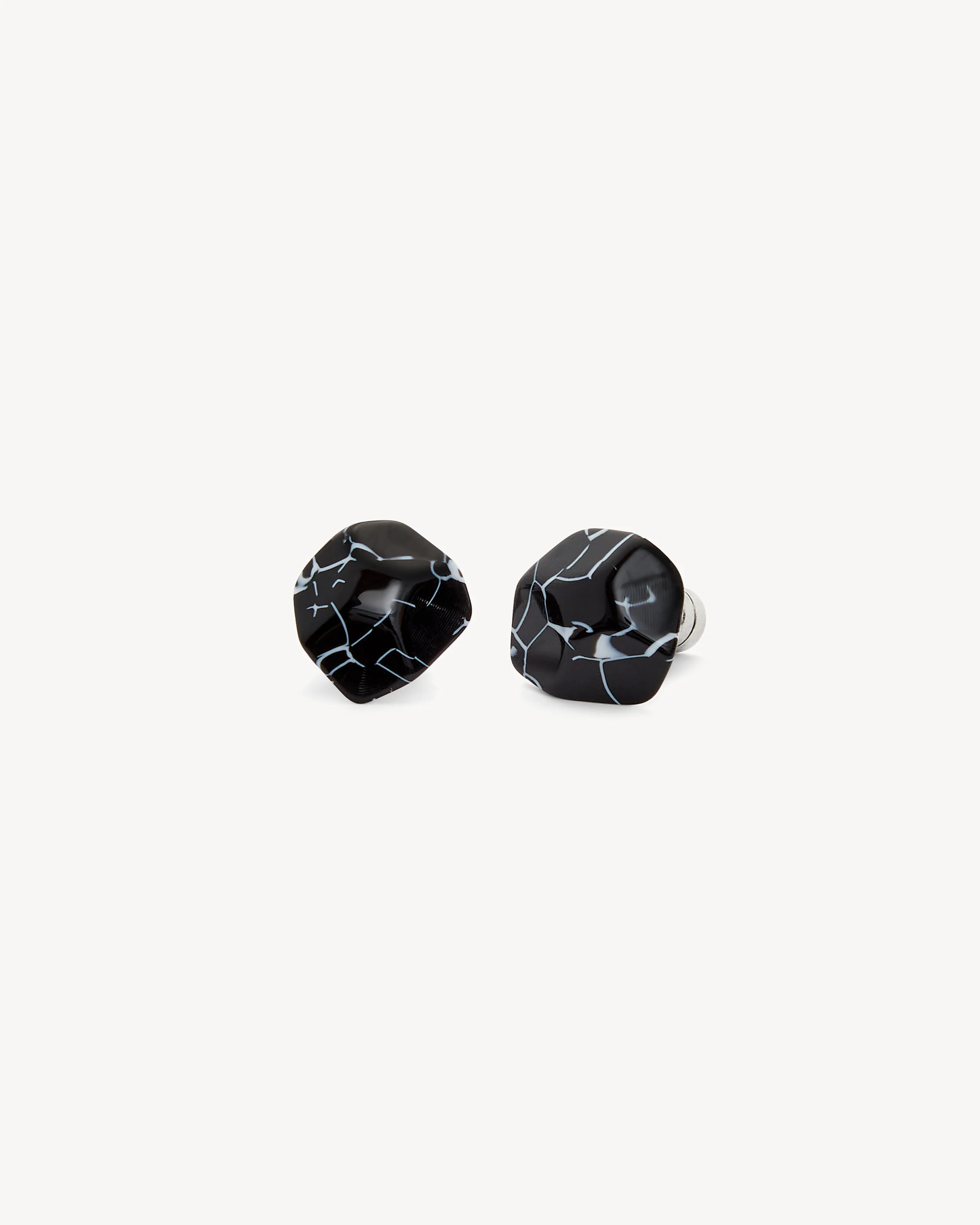 Mini Sculpture Studs in Black Marble - Image 2