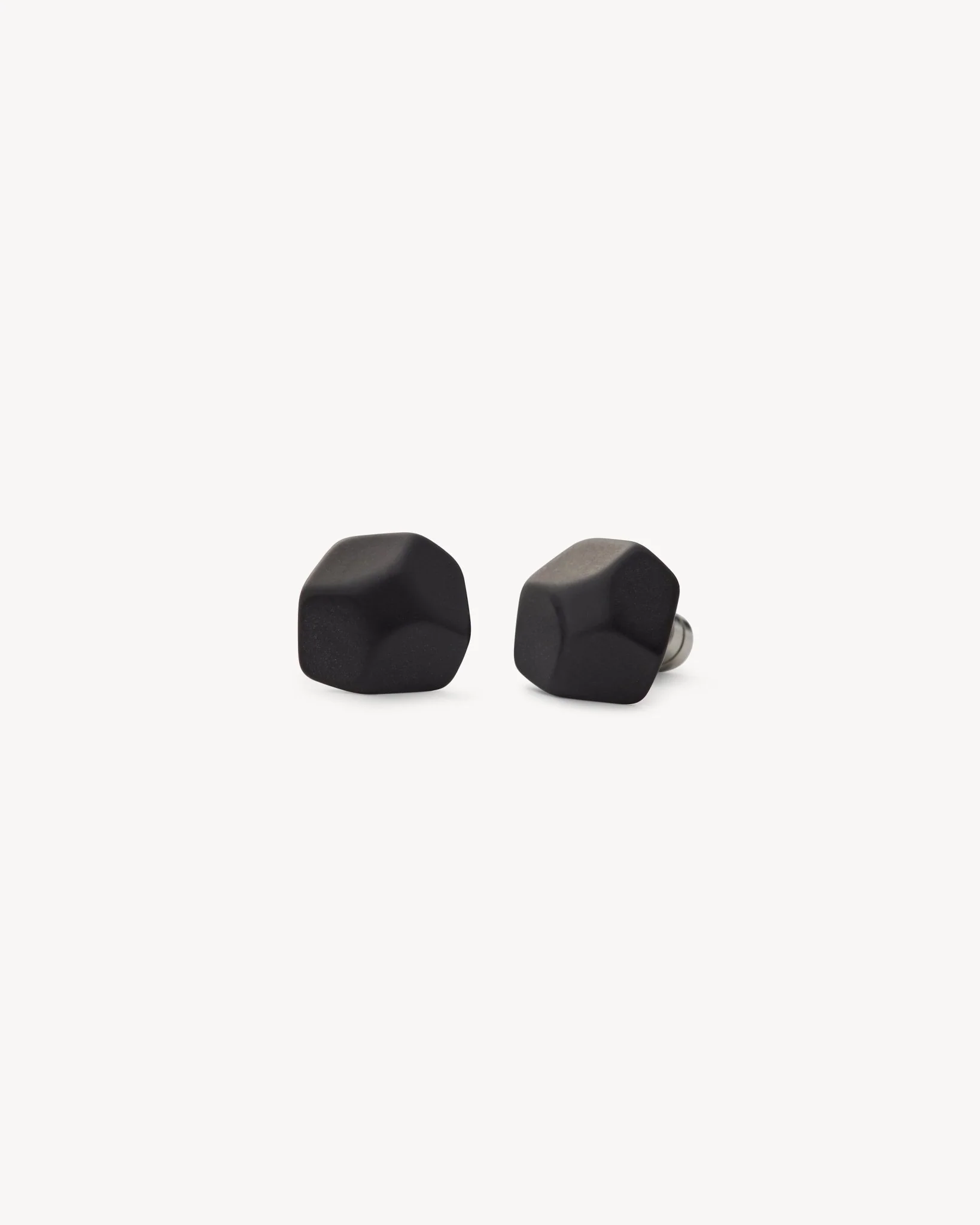 Mini Sculpture Studs in Black Matte - Image 2