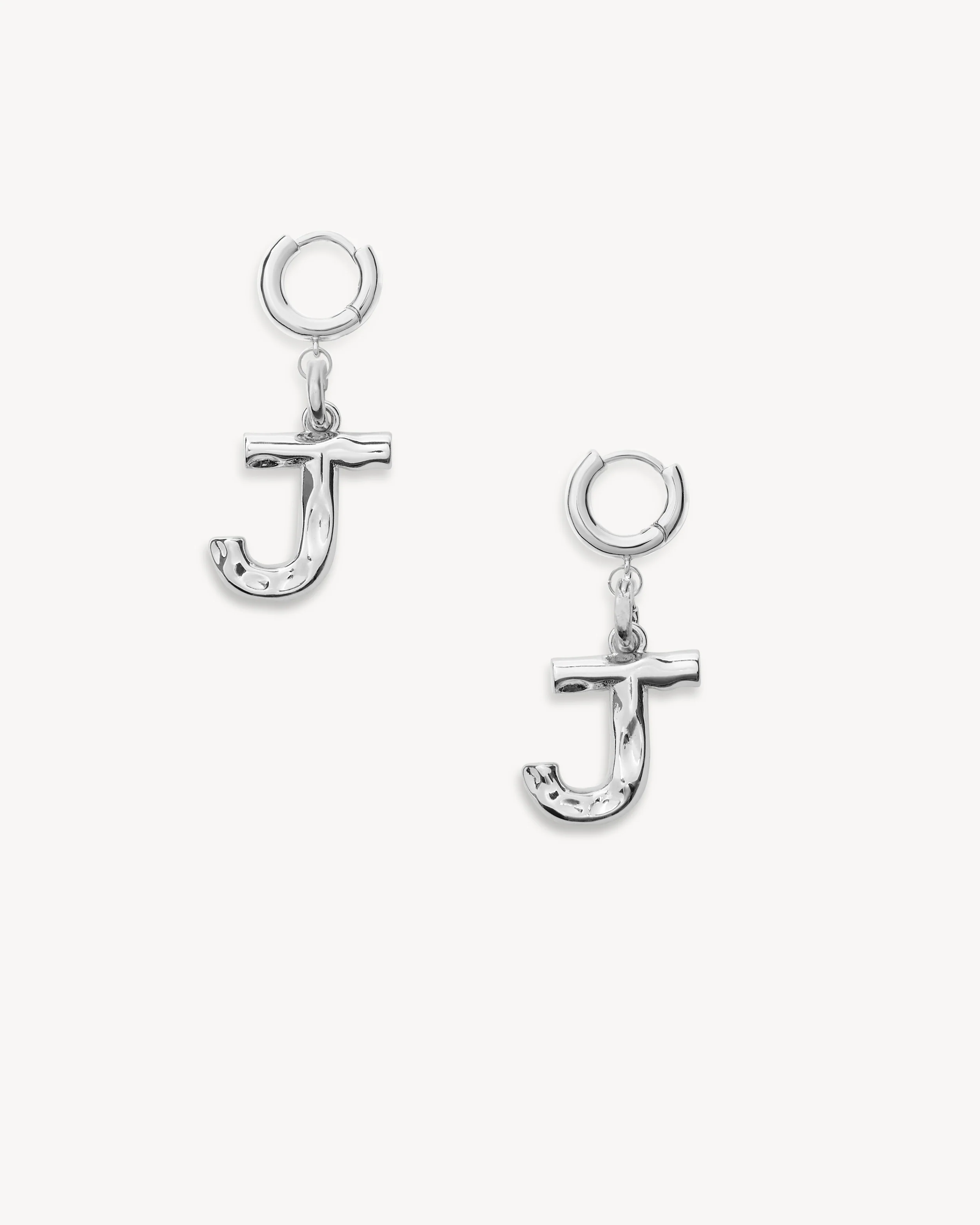 Monogram Huggie in Silver - Image 10