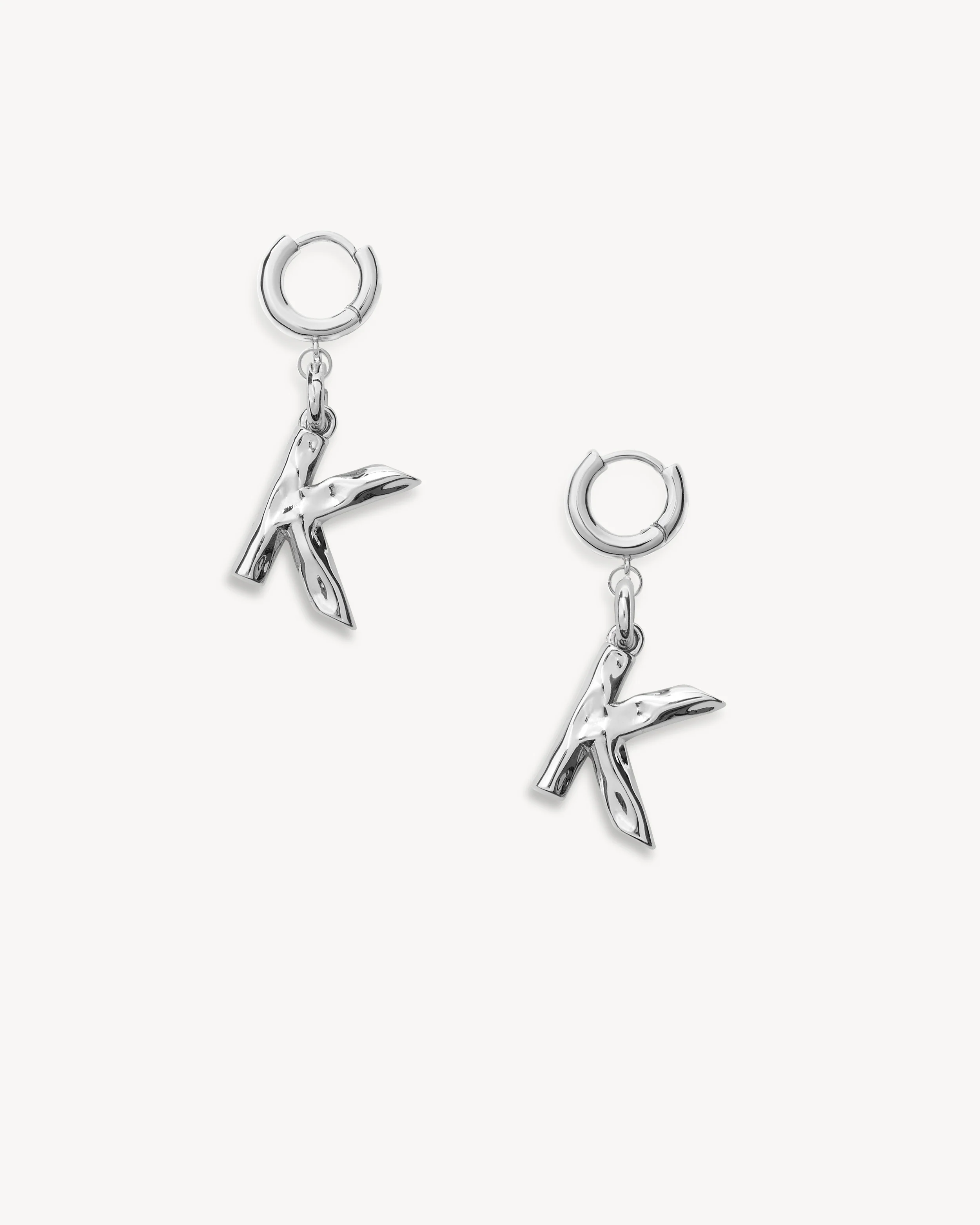 Monogram Huggie in Silver - Image 11