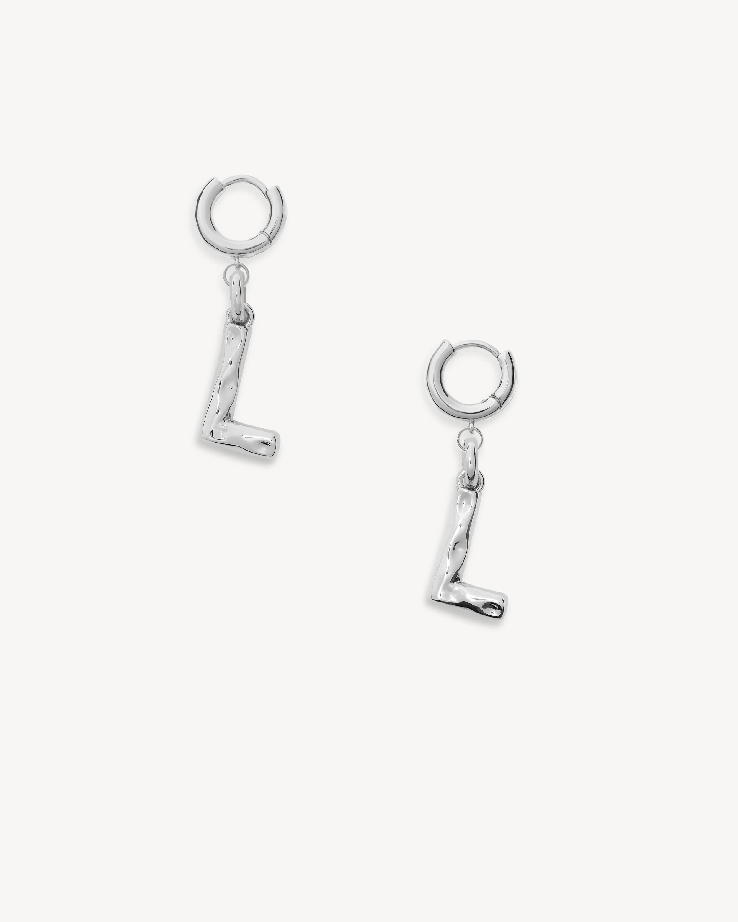 Monogram Huggie in Silver - Image 12