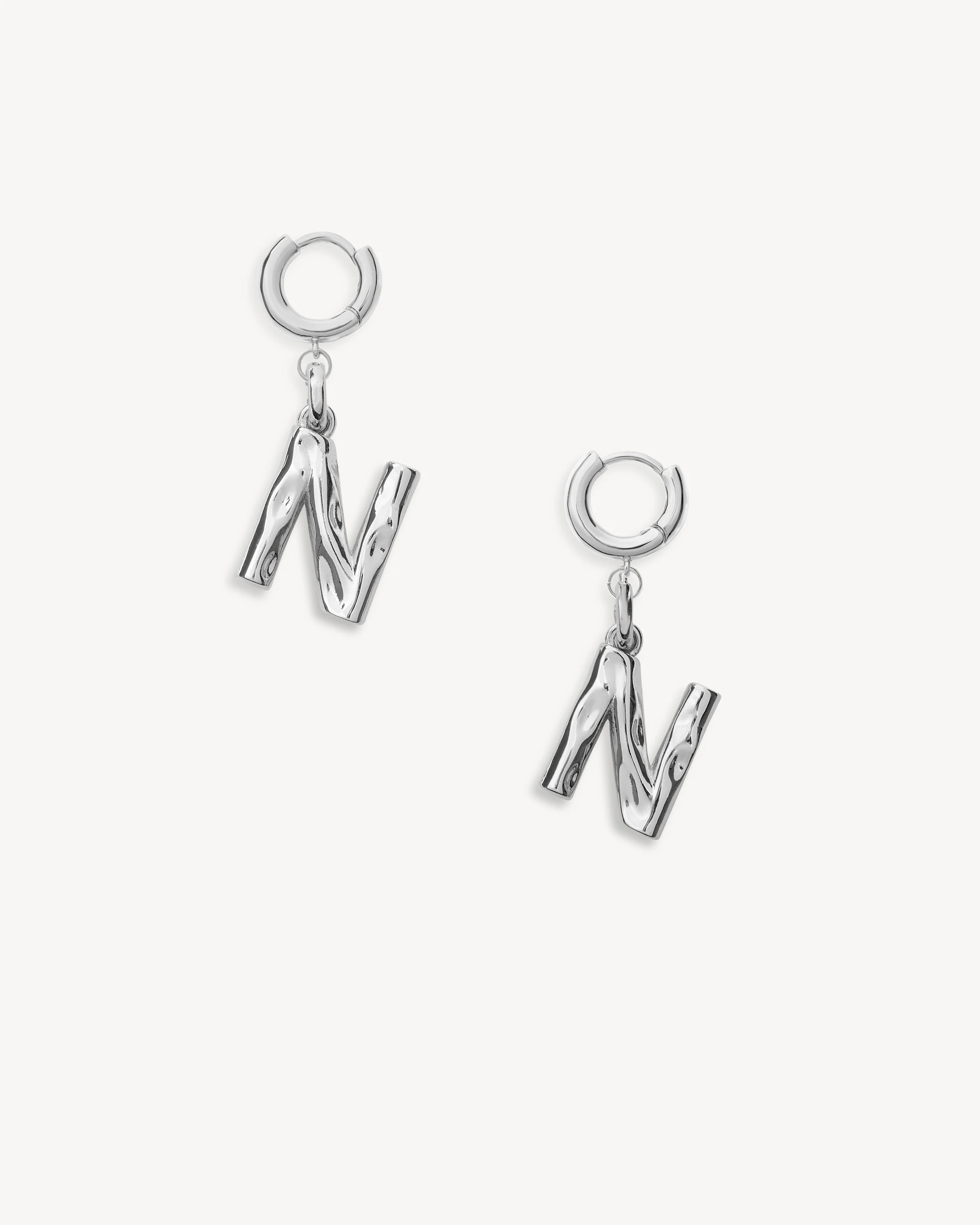 Monogram Huggie in Silver - Image 13