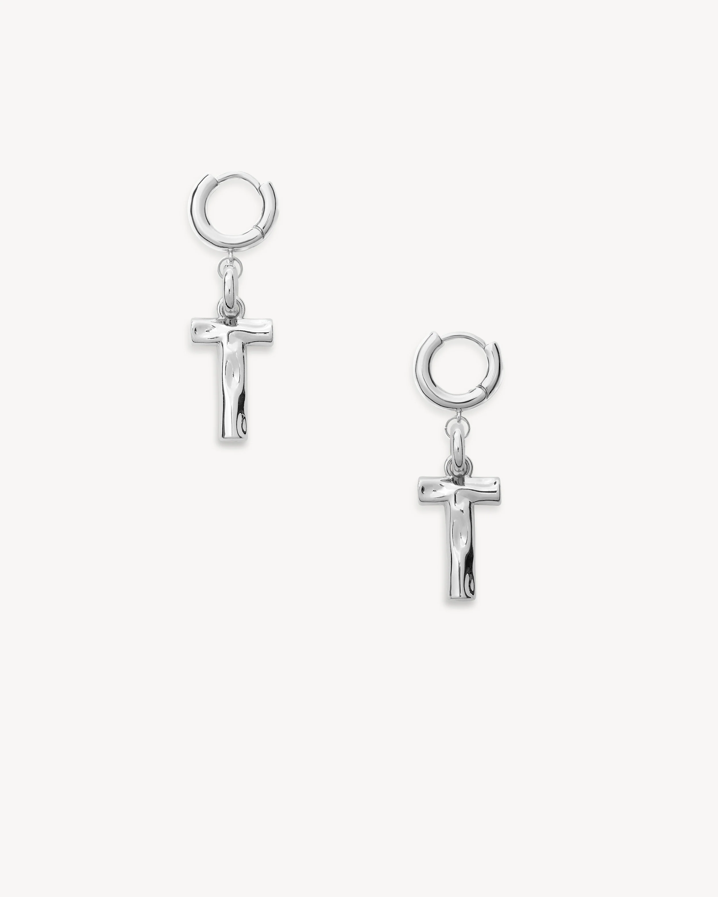 Monogram Huggie in Silver - Image 16