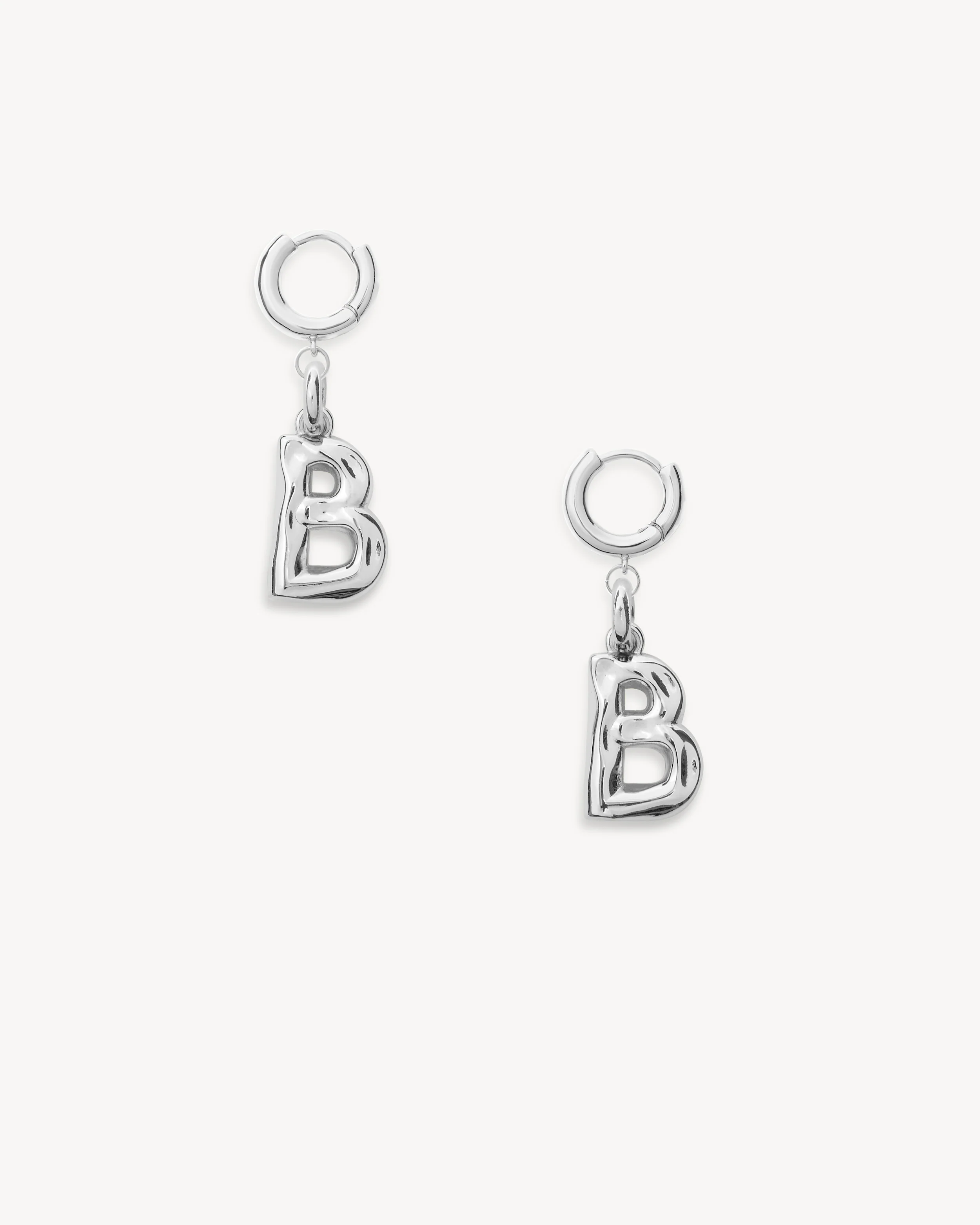 Monogram Huggie in Silver - Image 5
