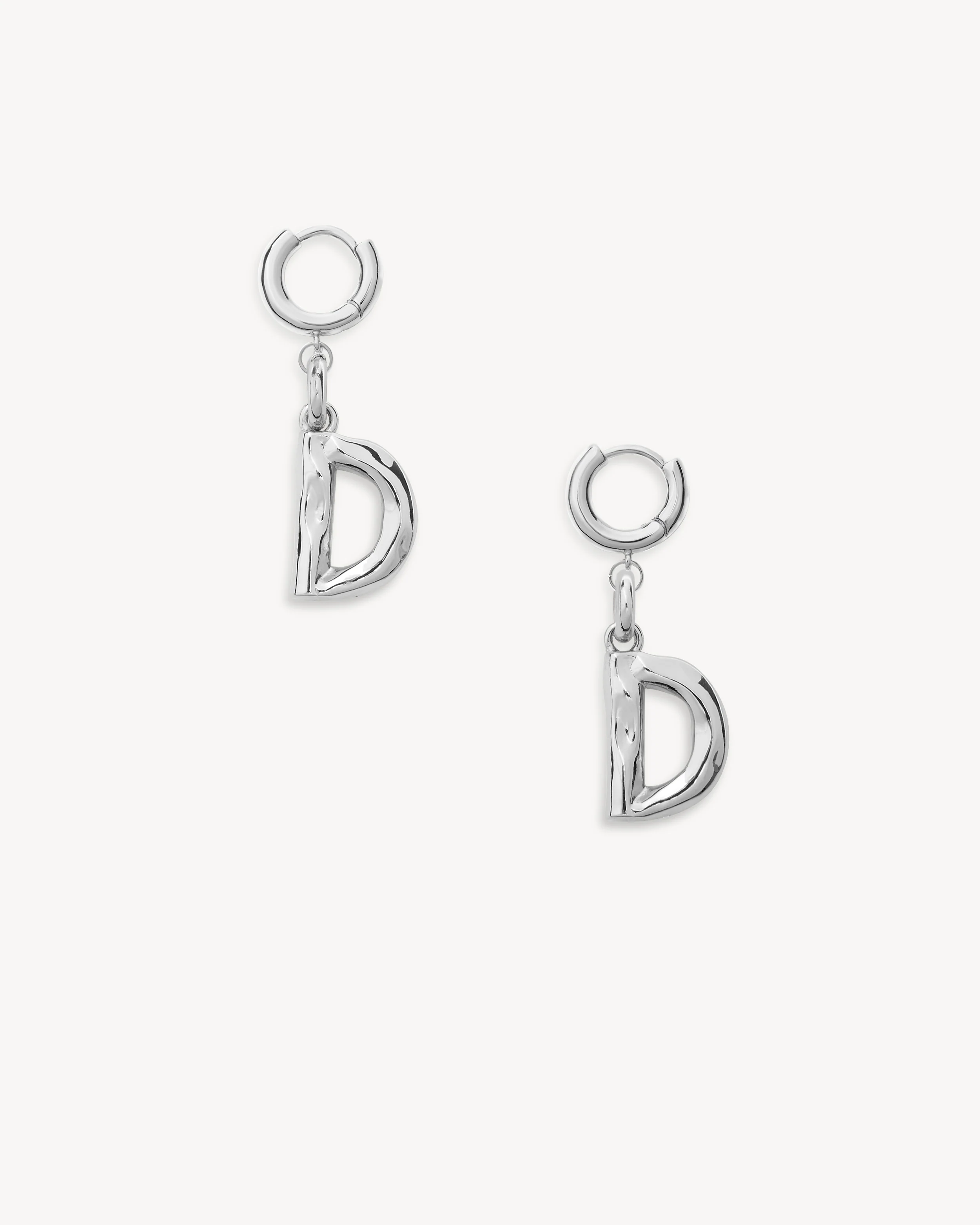 Monogram Huggie in Silver - Image 7