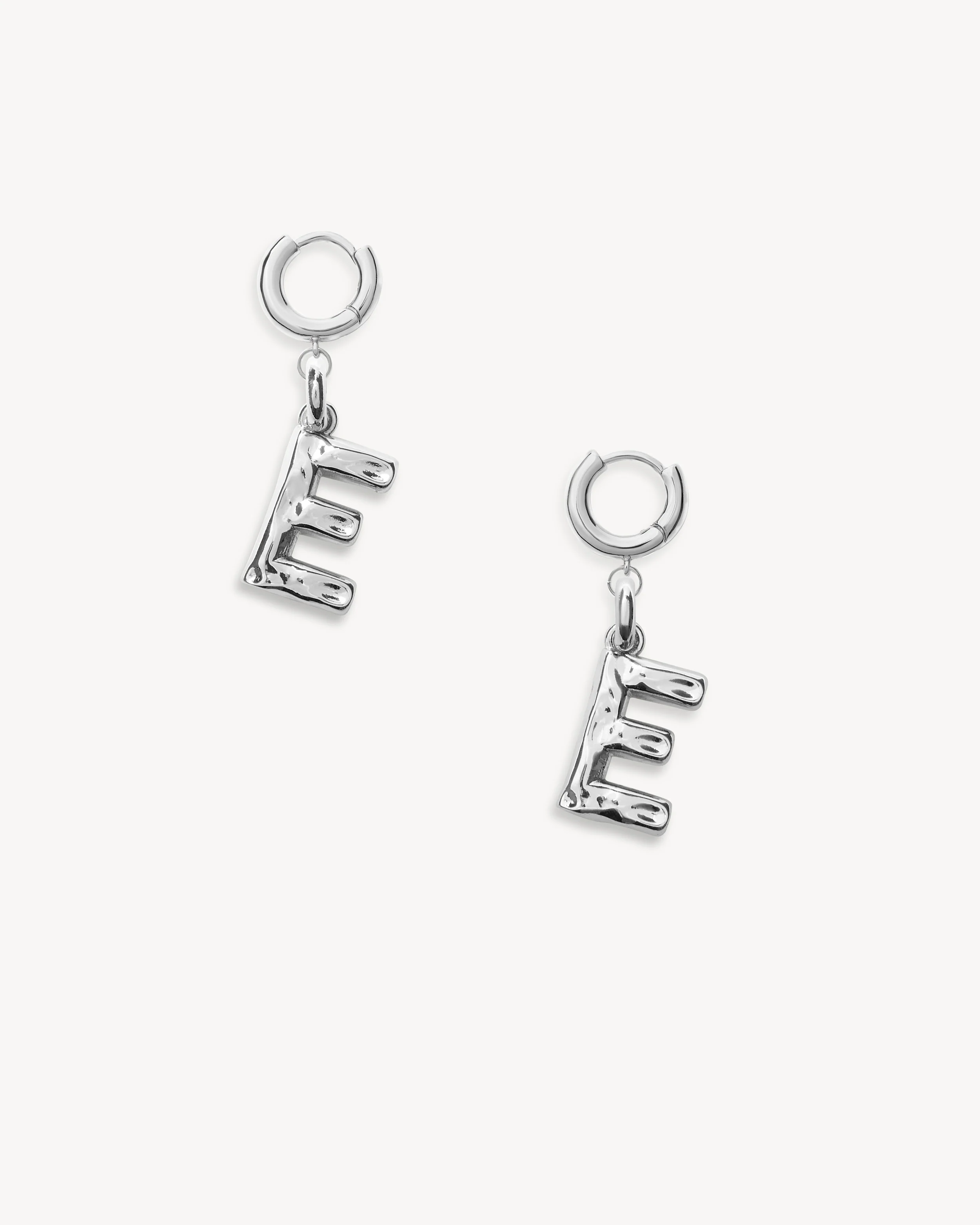 Monogram Huggie in Silver - Image 8