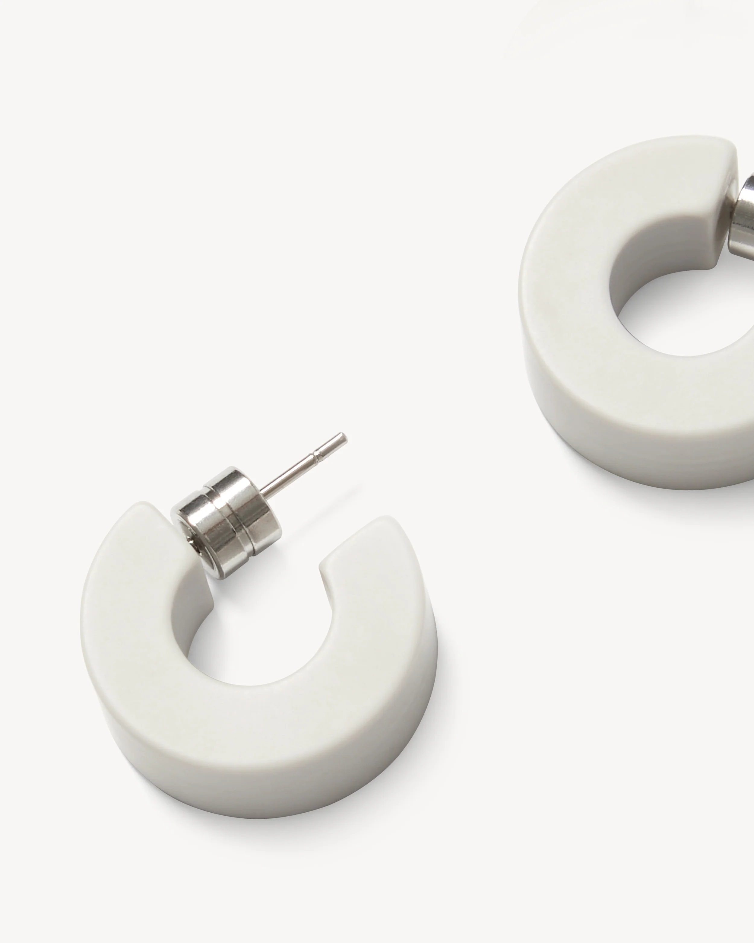 Muse Hoops in Light Grey Matte - Image 2