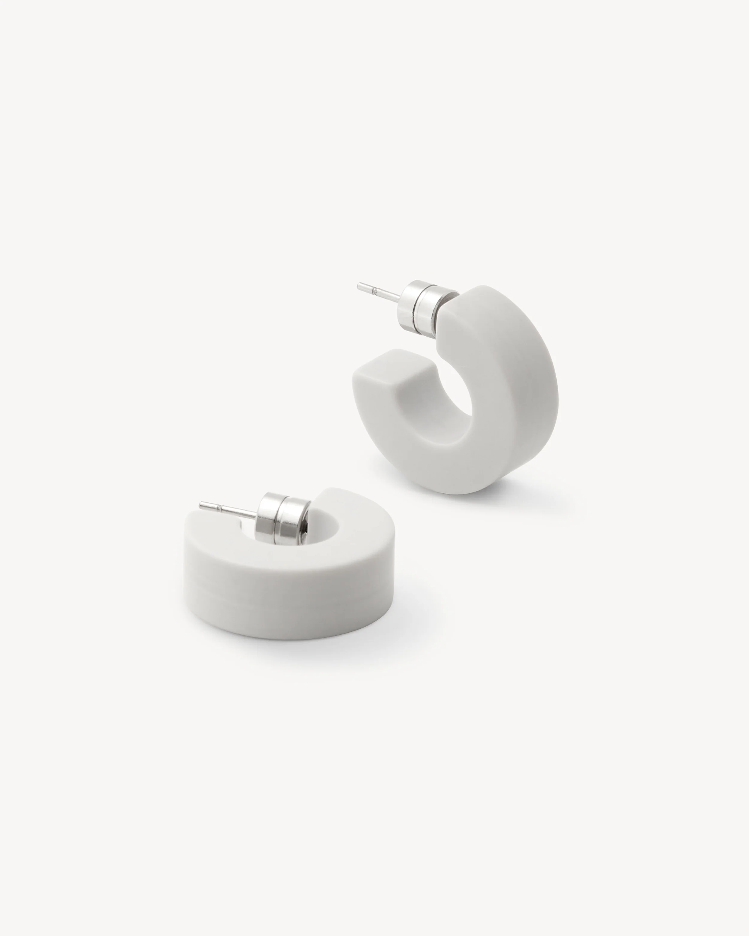 Muse Hoops in Light Grey Matte - Image 3