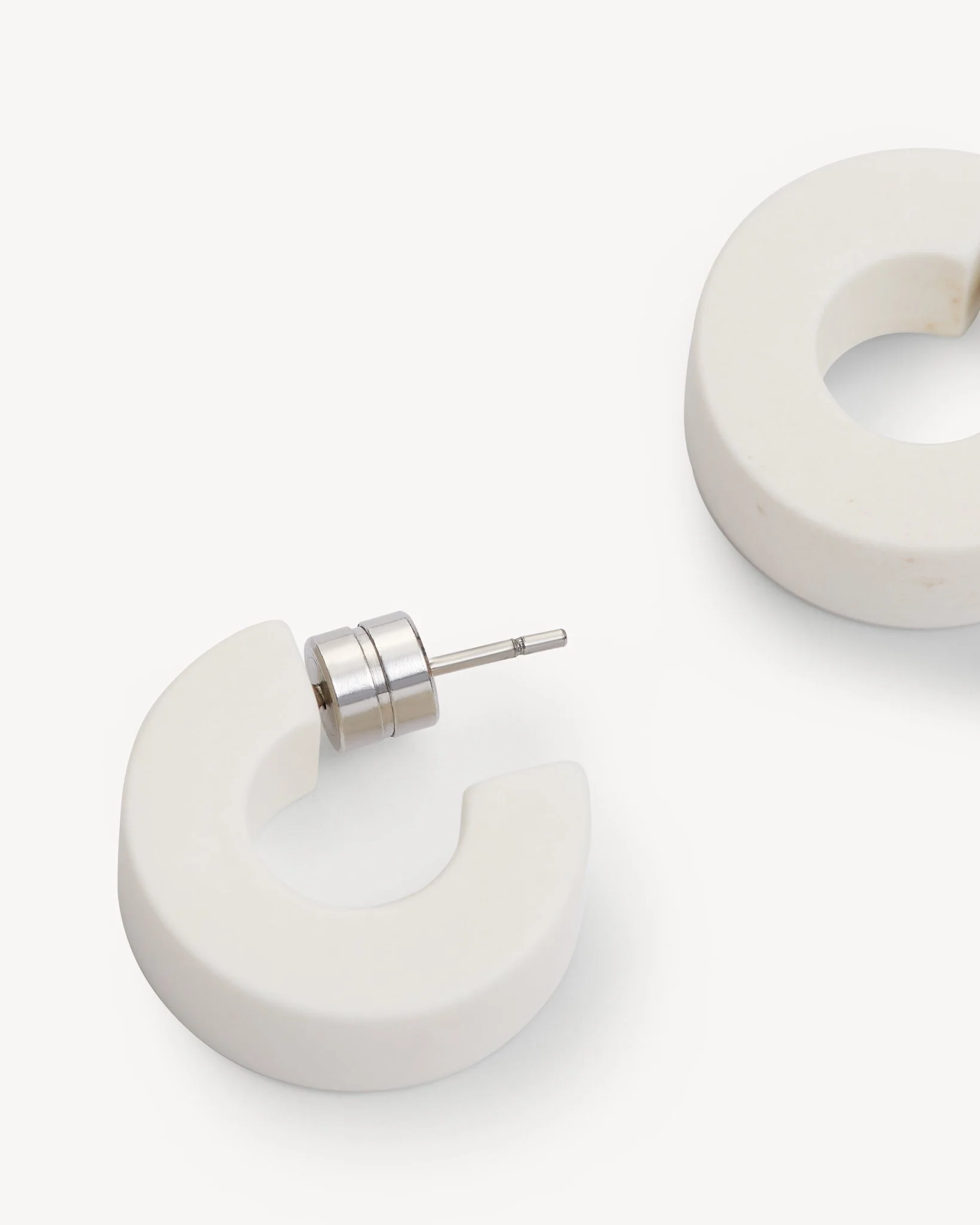 Muse Hoops in White Matte - Image 3