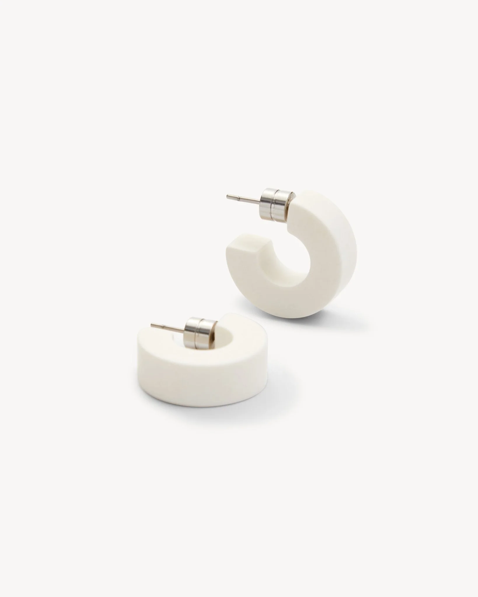 Muse Hoops in White Matte - Image 4