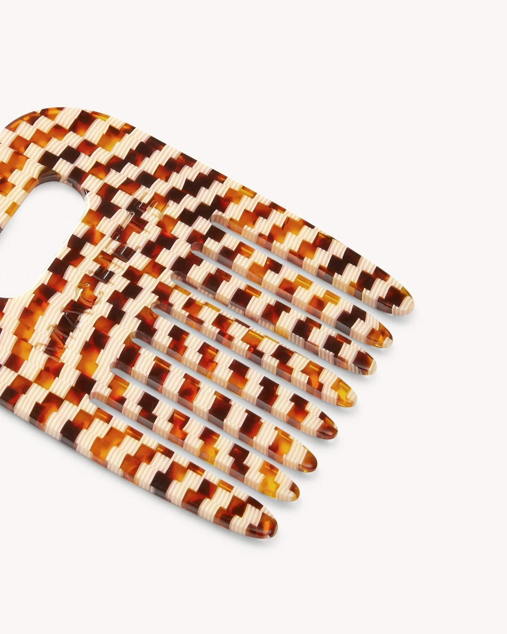 No. 4 Comb in Tortoise Checker - Image 2