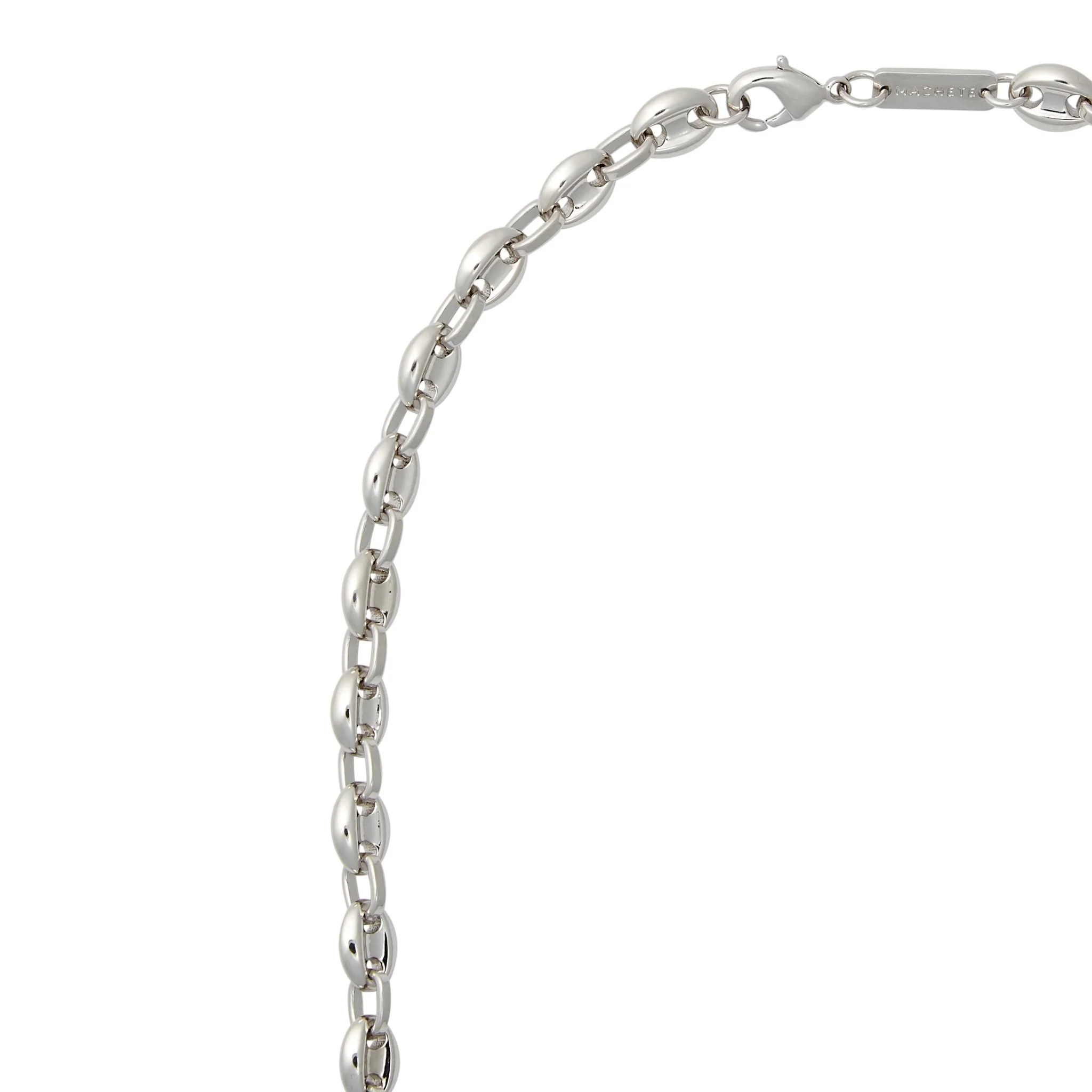 Petite Coffee Bead Necklace in Silver - Image 3