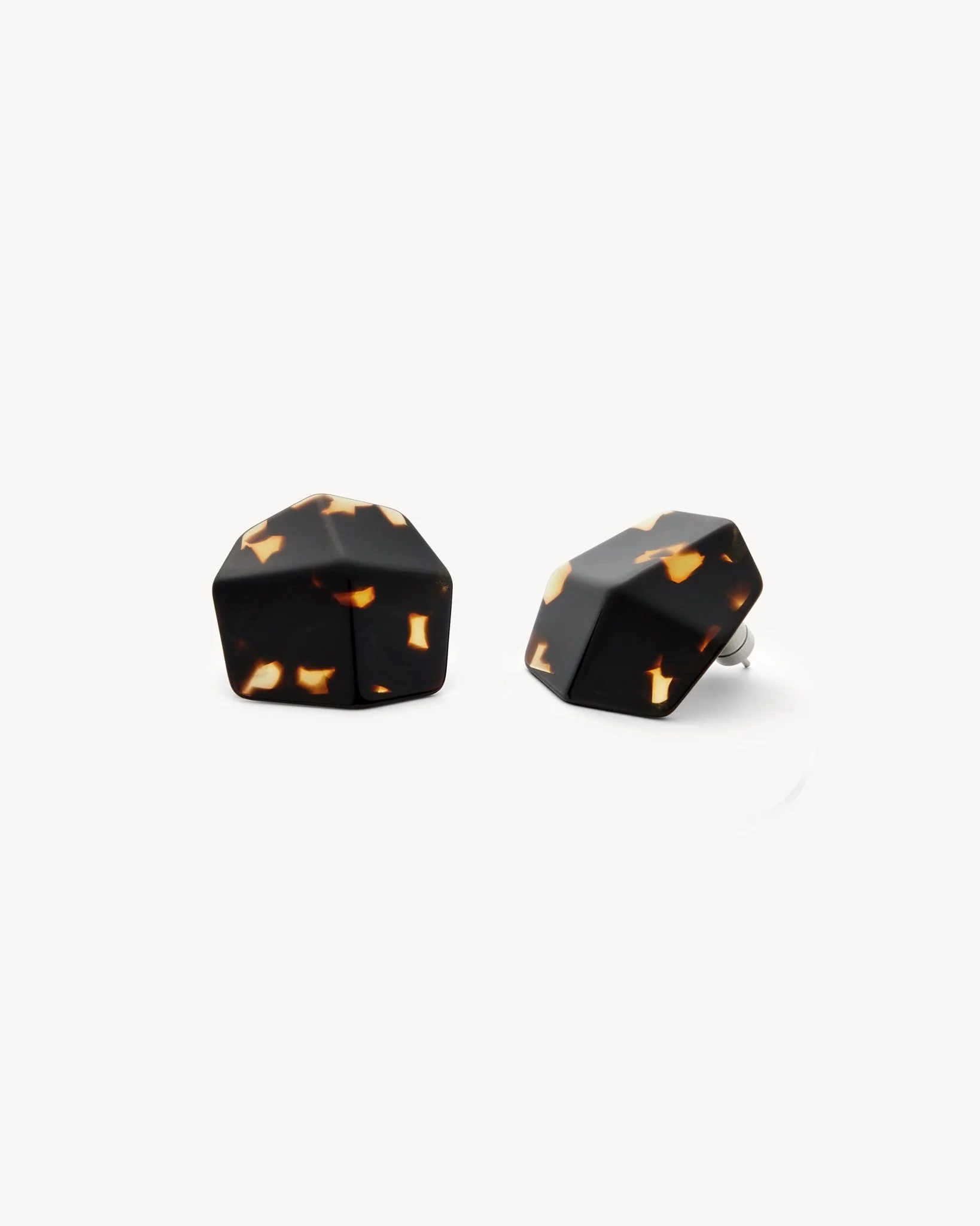 Sculpture Studs in Dark Tortoise - Image 2