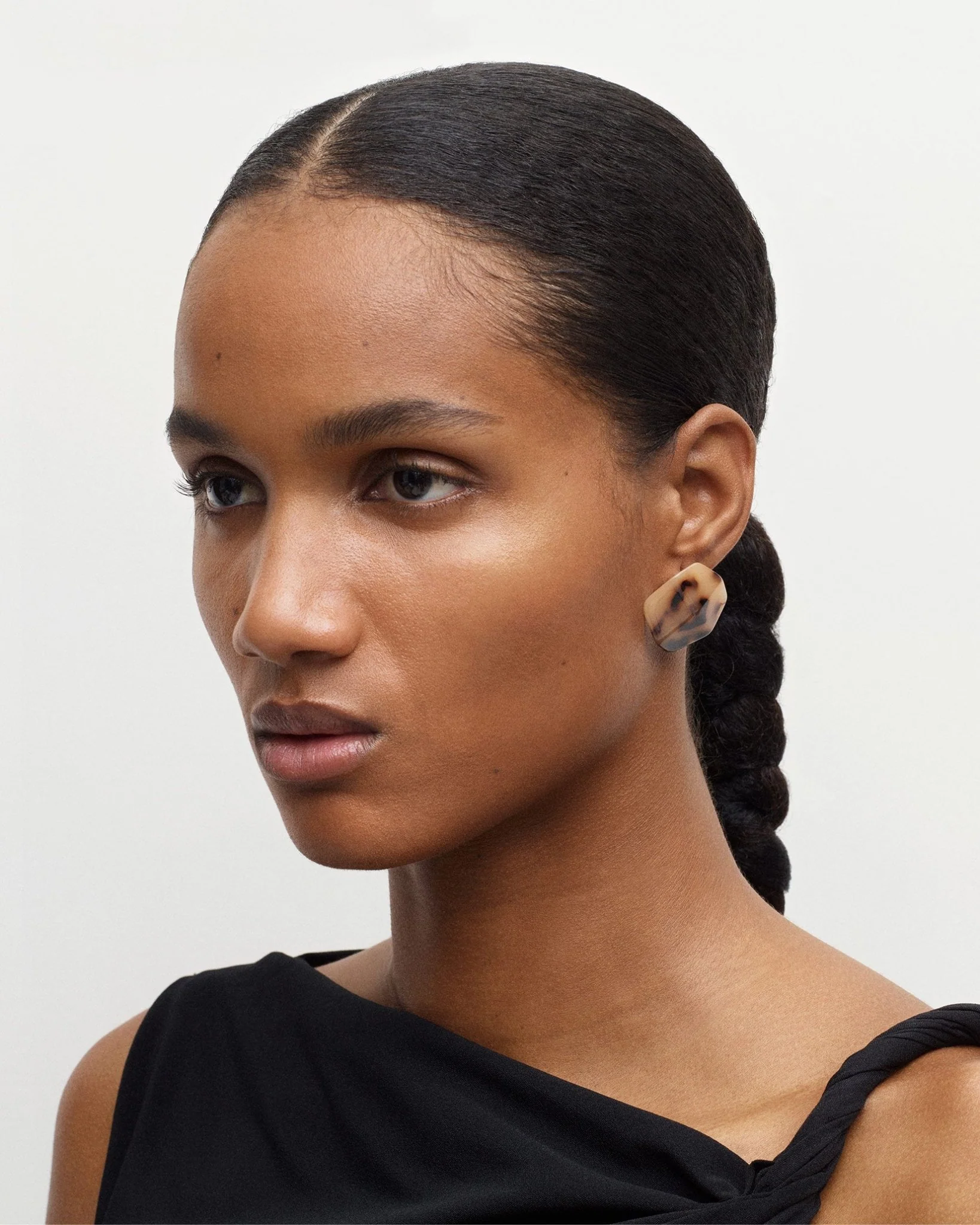 Sculpture Studs in Dark Tortoise - Image 3