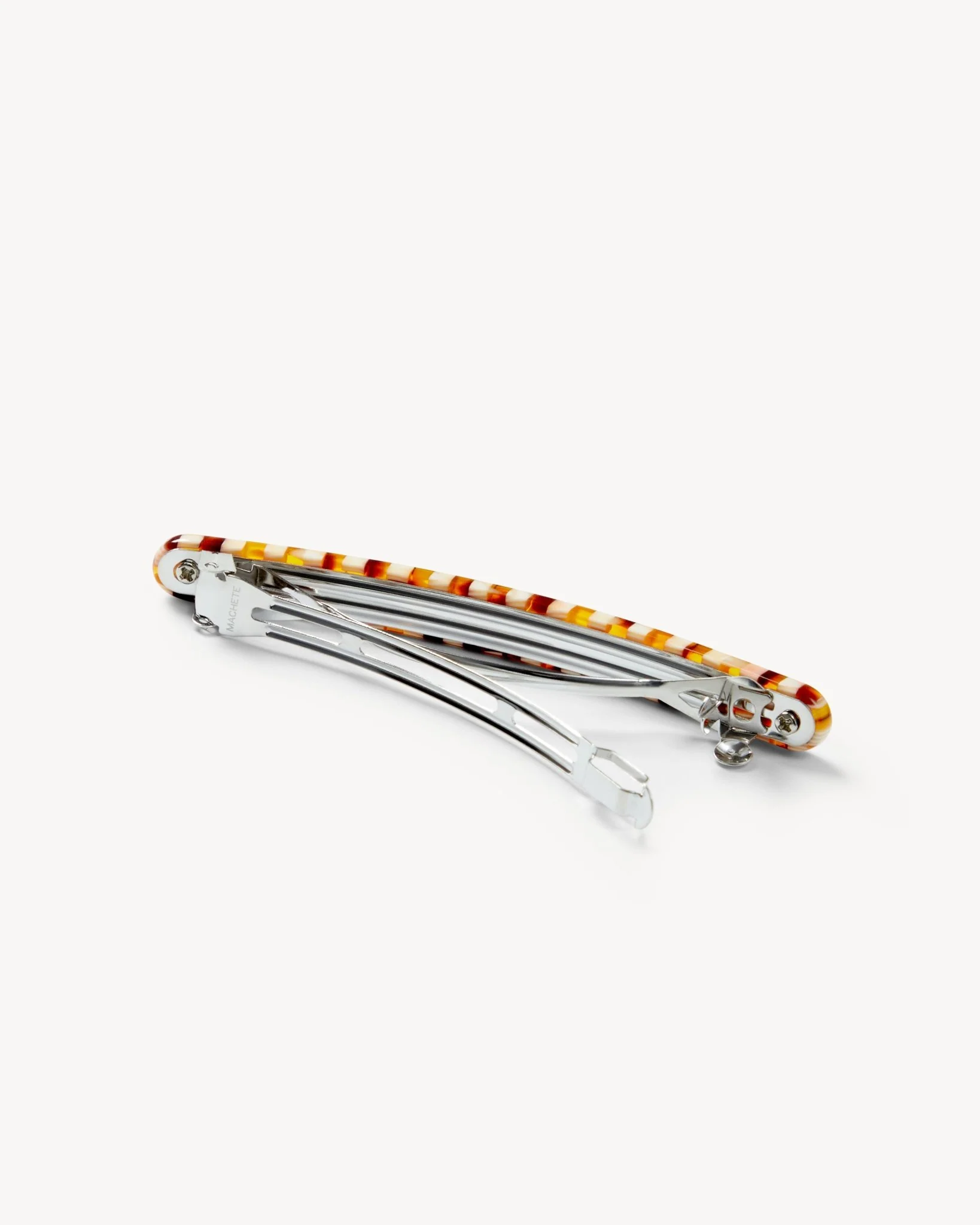 Slim Paris Barrette in Tortoise Checker - Image 2