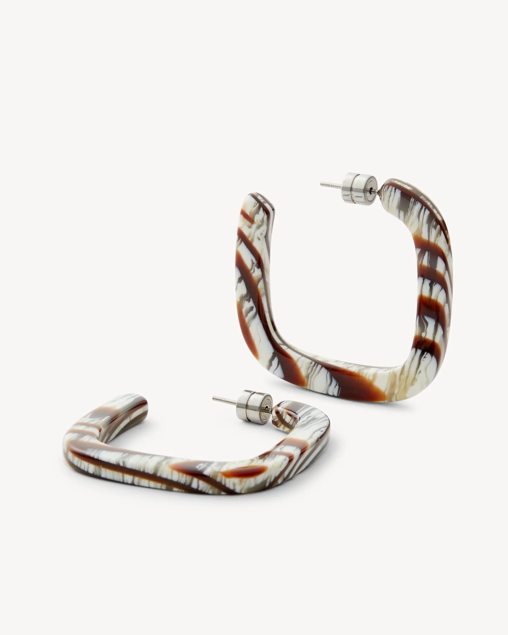 Midi Square Hoops in Canyon - Image 3