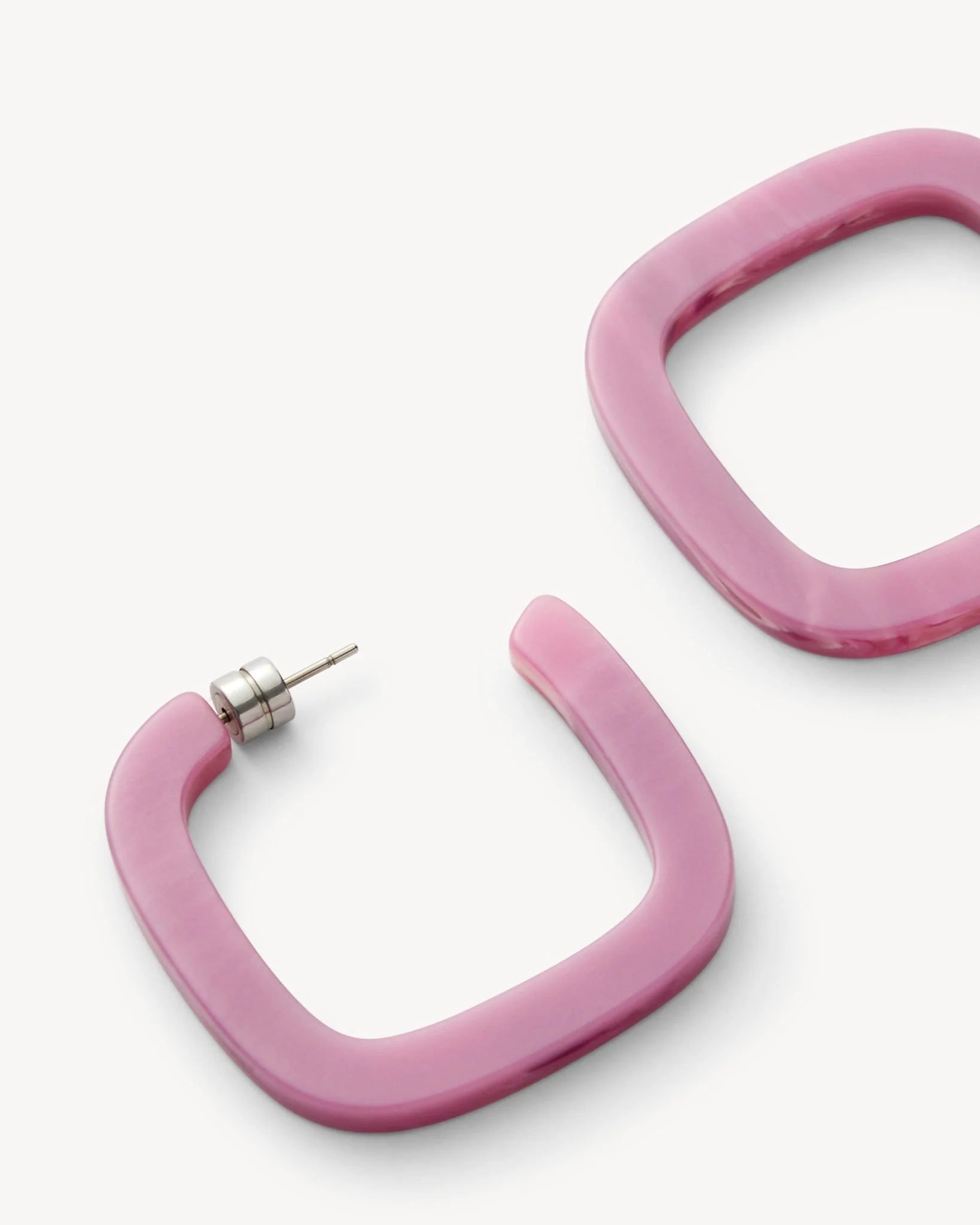 Midi Square Hoops in Orchid - Image 2