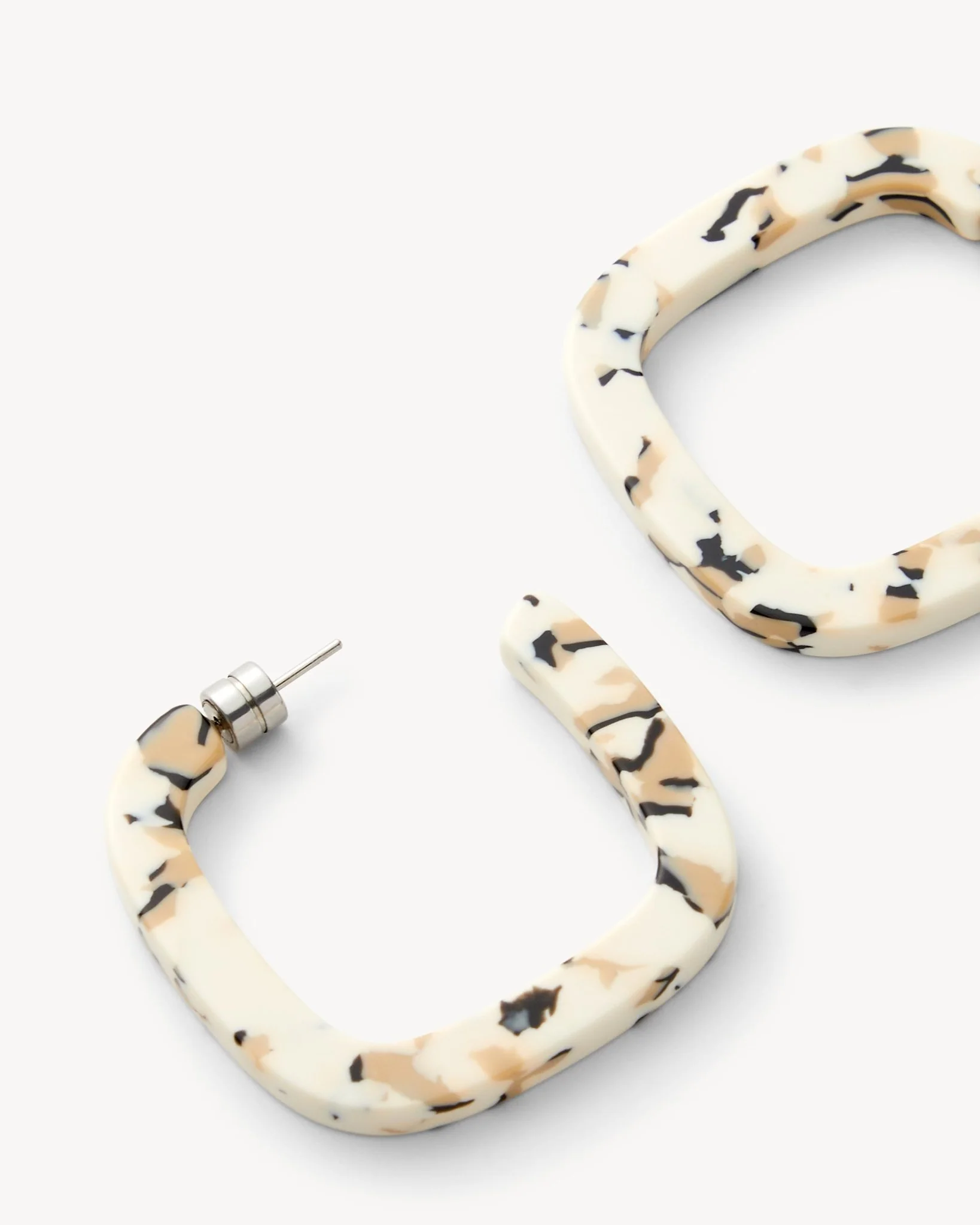 Midi Square Hoops in Terrazzo - Image 2