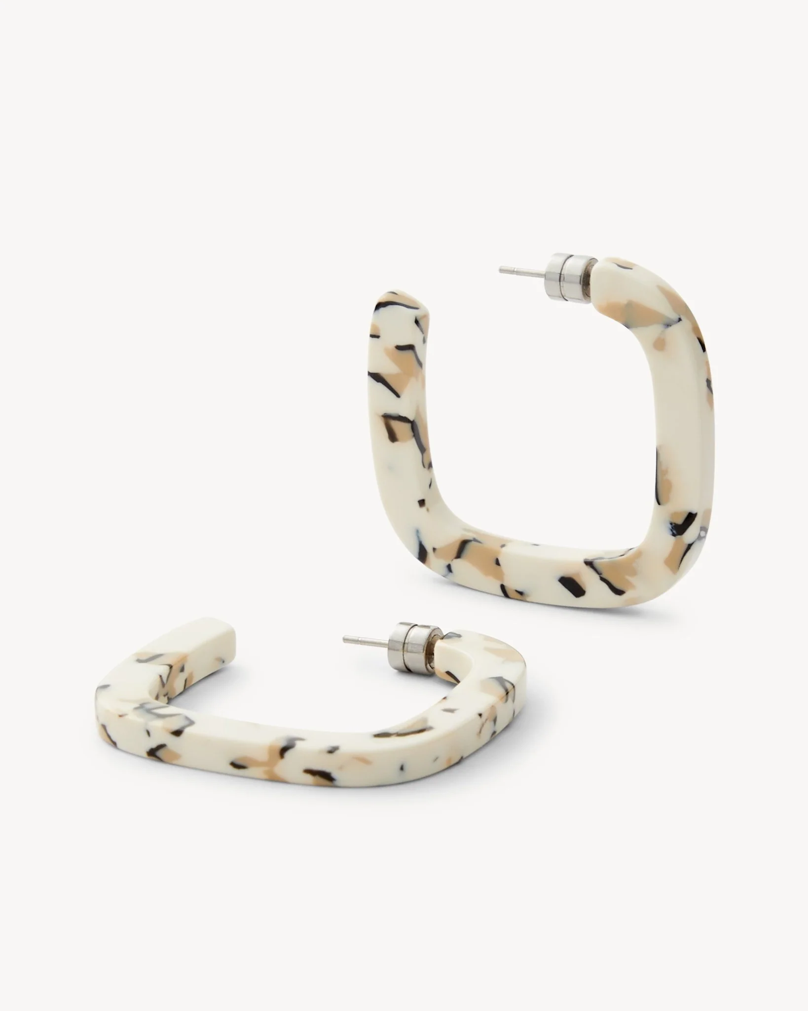 Midi Square Hoops in Terrazzo - Image 3