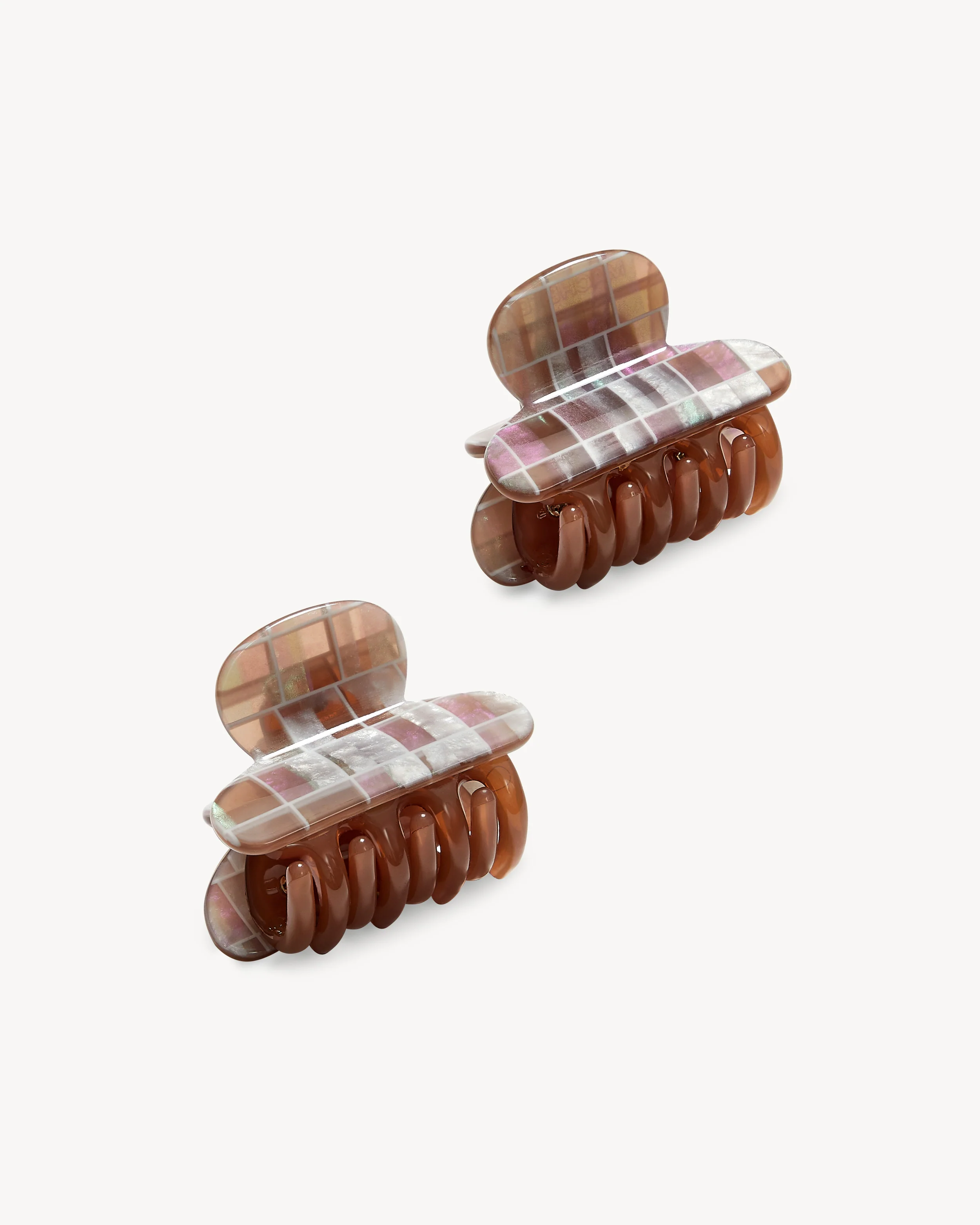 Twin Heirloom Claws in Brown Shell Checker - Image 3