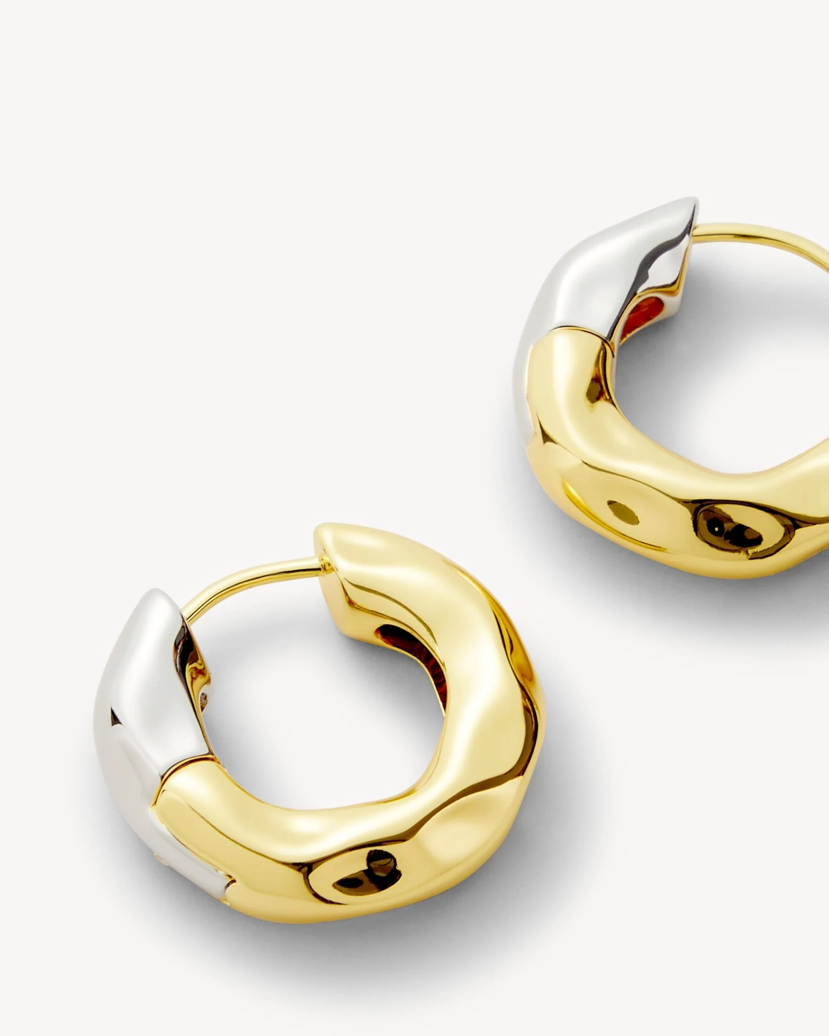 Wavy Chunky Hoops in 3/4 Gold - Image 2