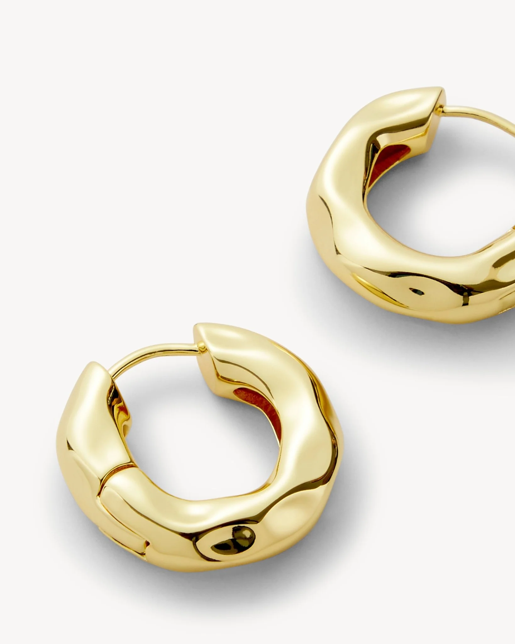 Wavy Chunky Hoops in Gold - Image 2