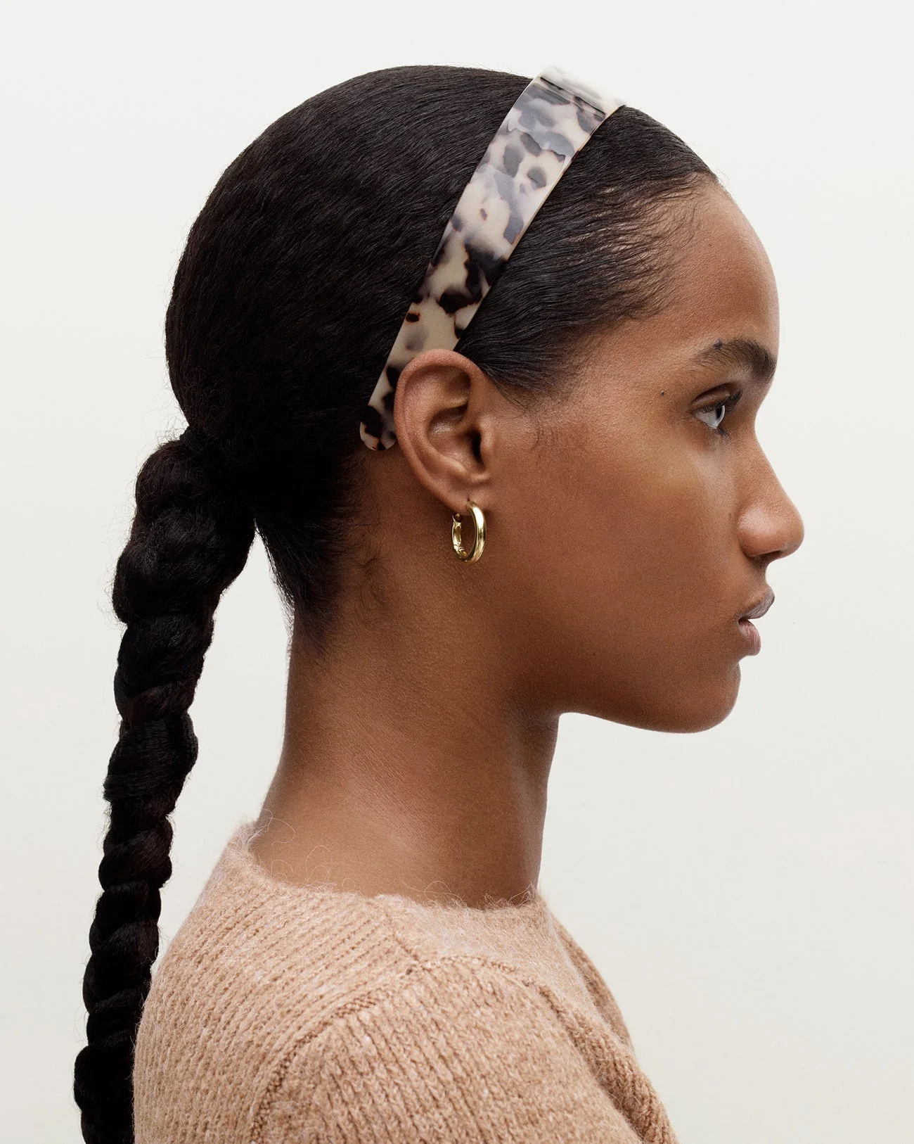 Wide Headband in Horn - Image 3